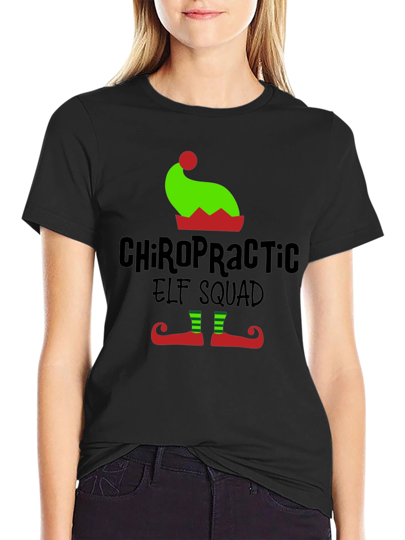 Camiseta Navideña Chiropractic Elf Squad