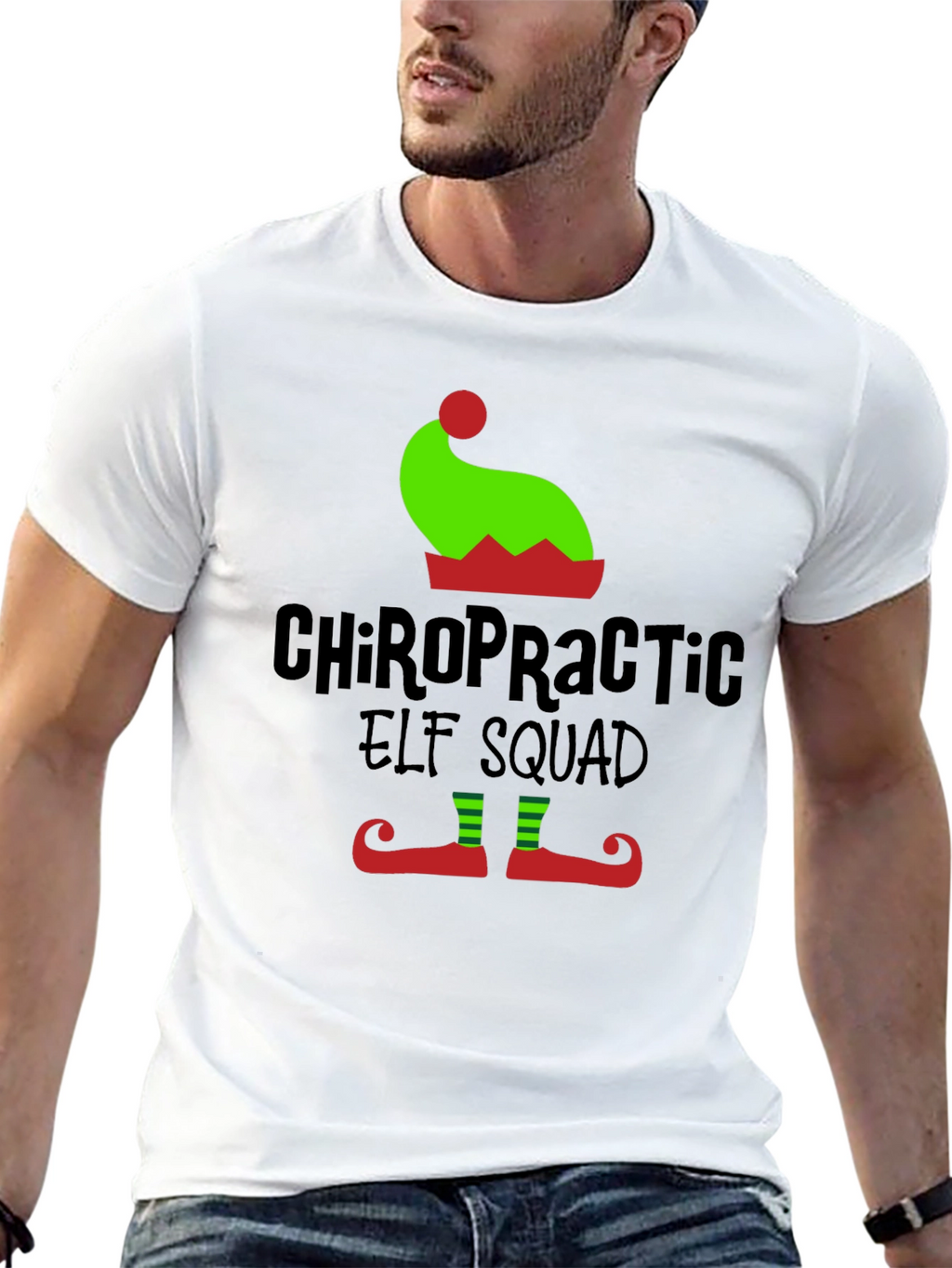 Camiseta Navideña Chiropractic Elf Squad