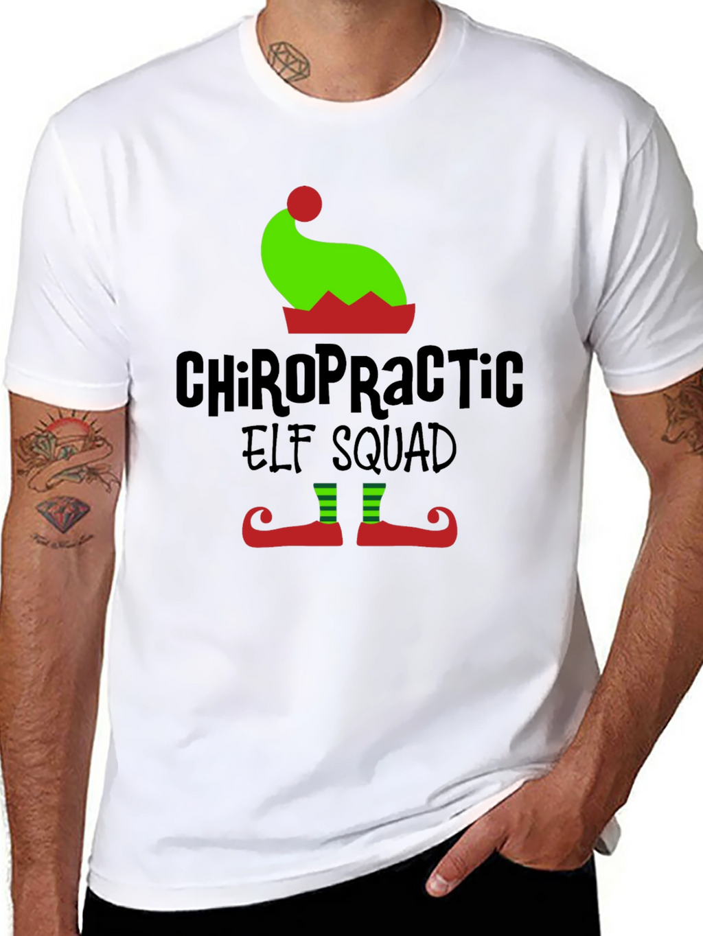 Camiseta Navideña Chiropractic Elf Squad
