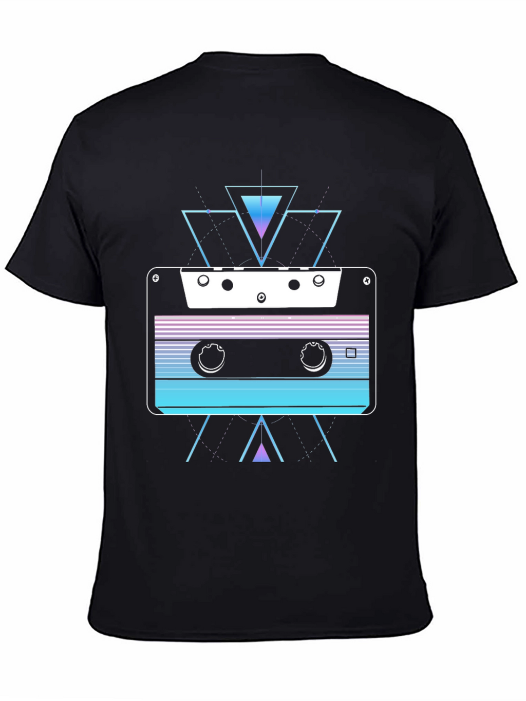 Camiseta Negra con Diseño Cassette Retro