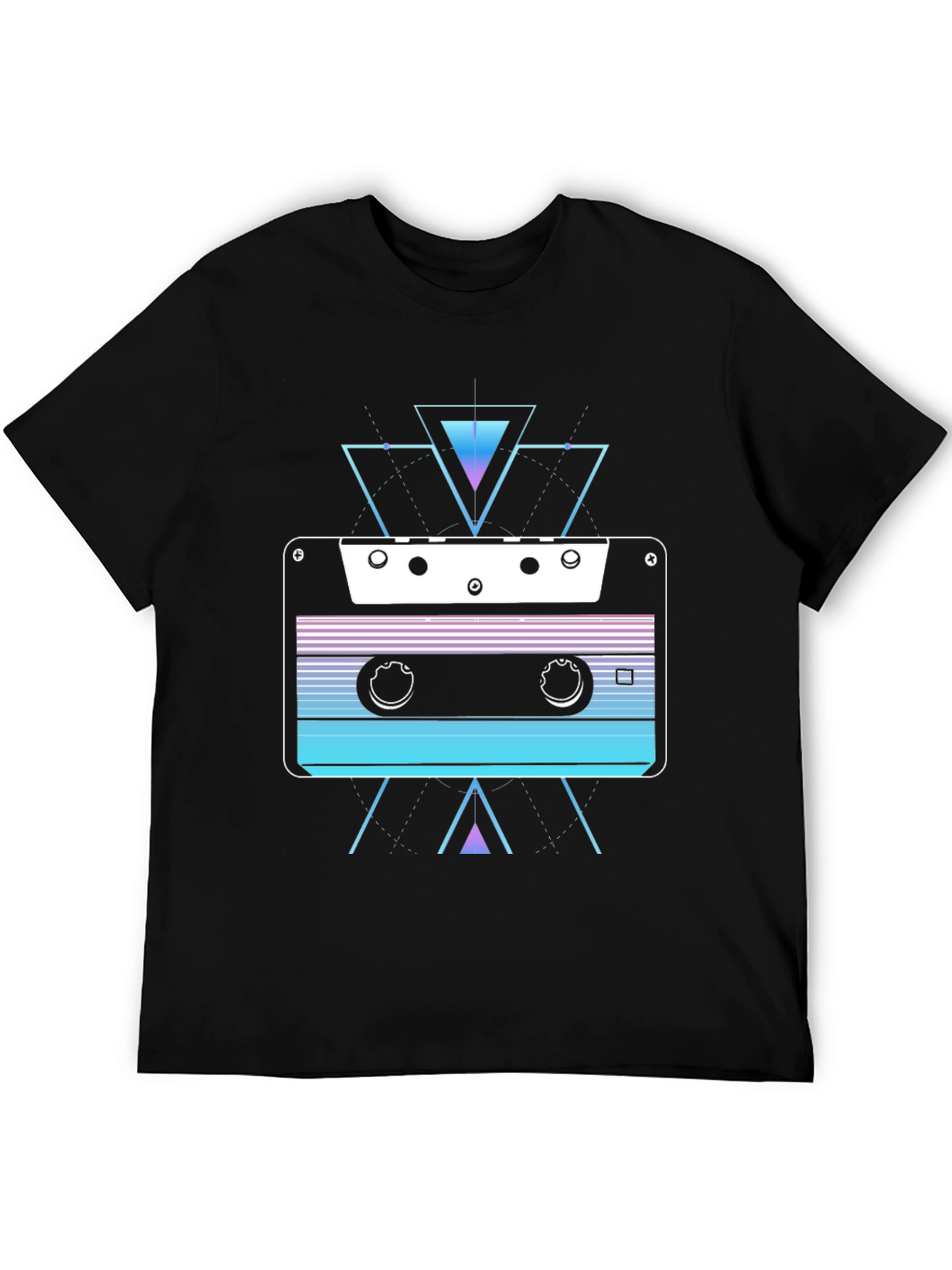 Camiseta Negra con Diseño Cassette Retro