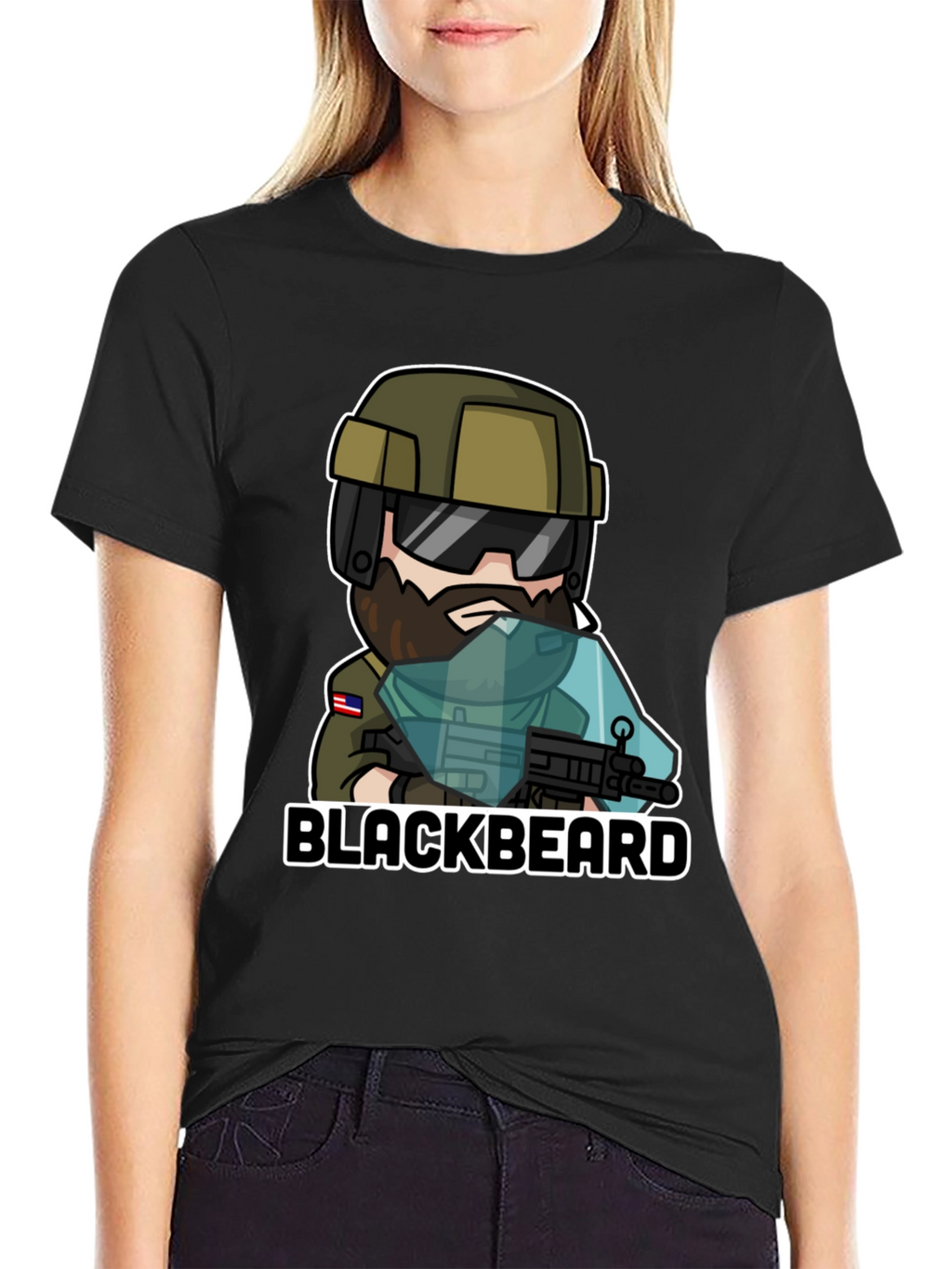 Camiseta Negra Blackbeard - Diseño Único