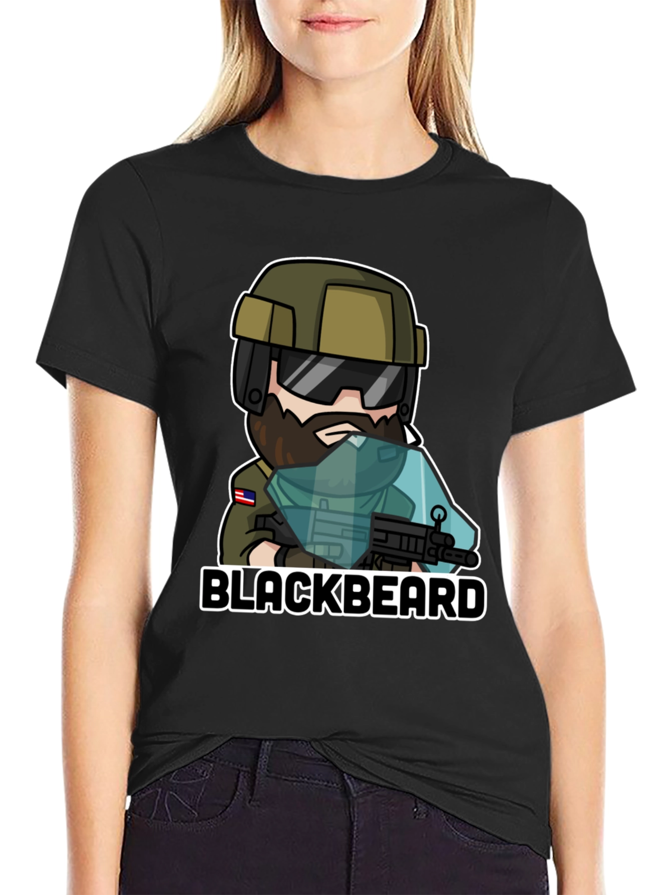 Camiseta Negra Blackbeard - Diseño Único