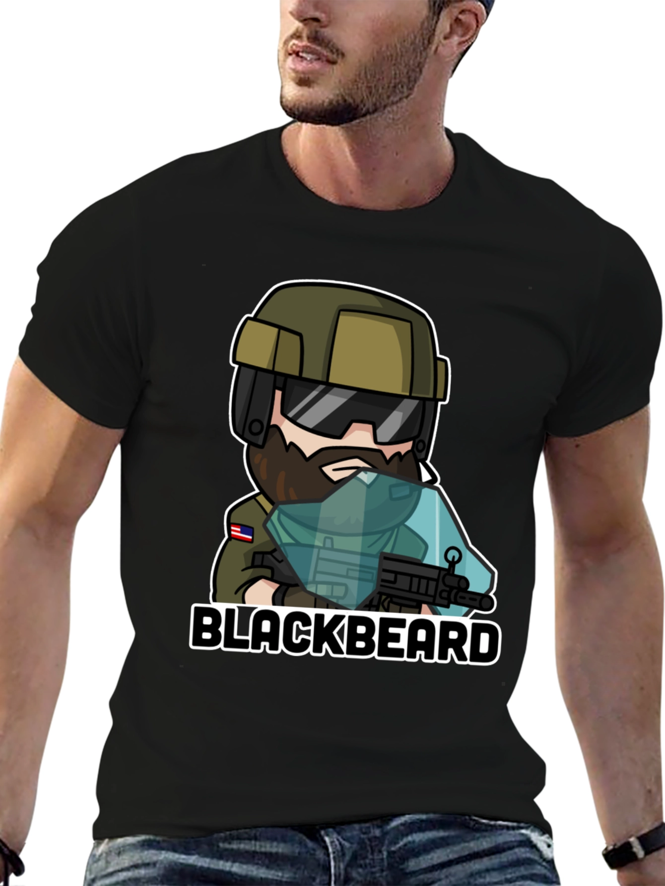 Camiseta Negra Blackbeard - Diseño Único