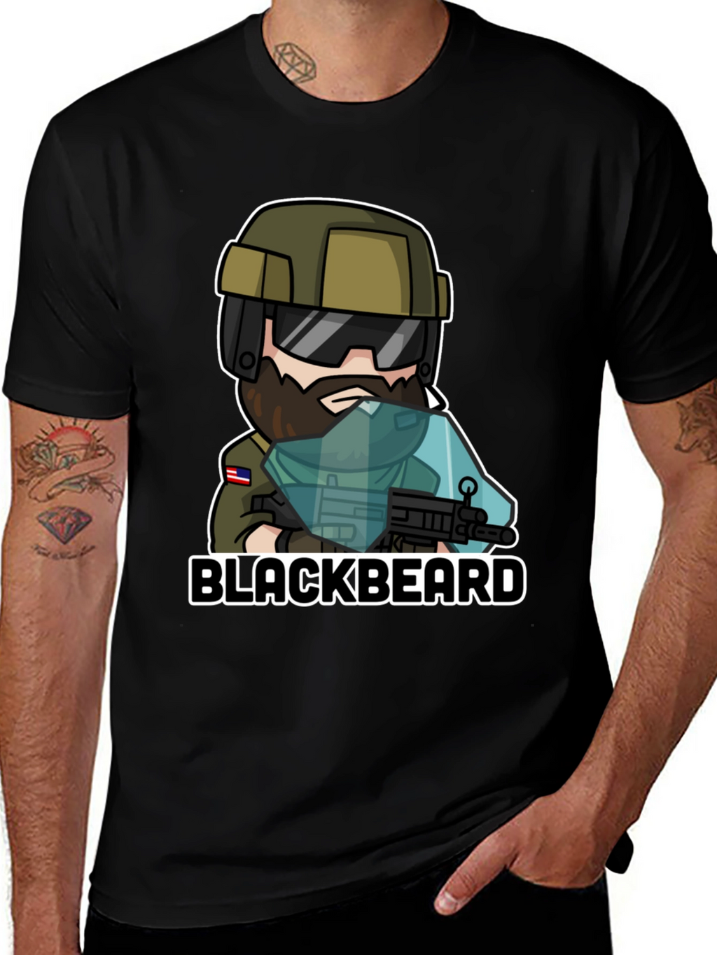 Camiseta Negra Blackbeard - Diseño Único