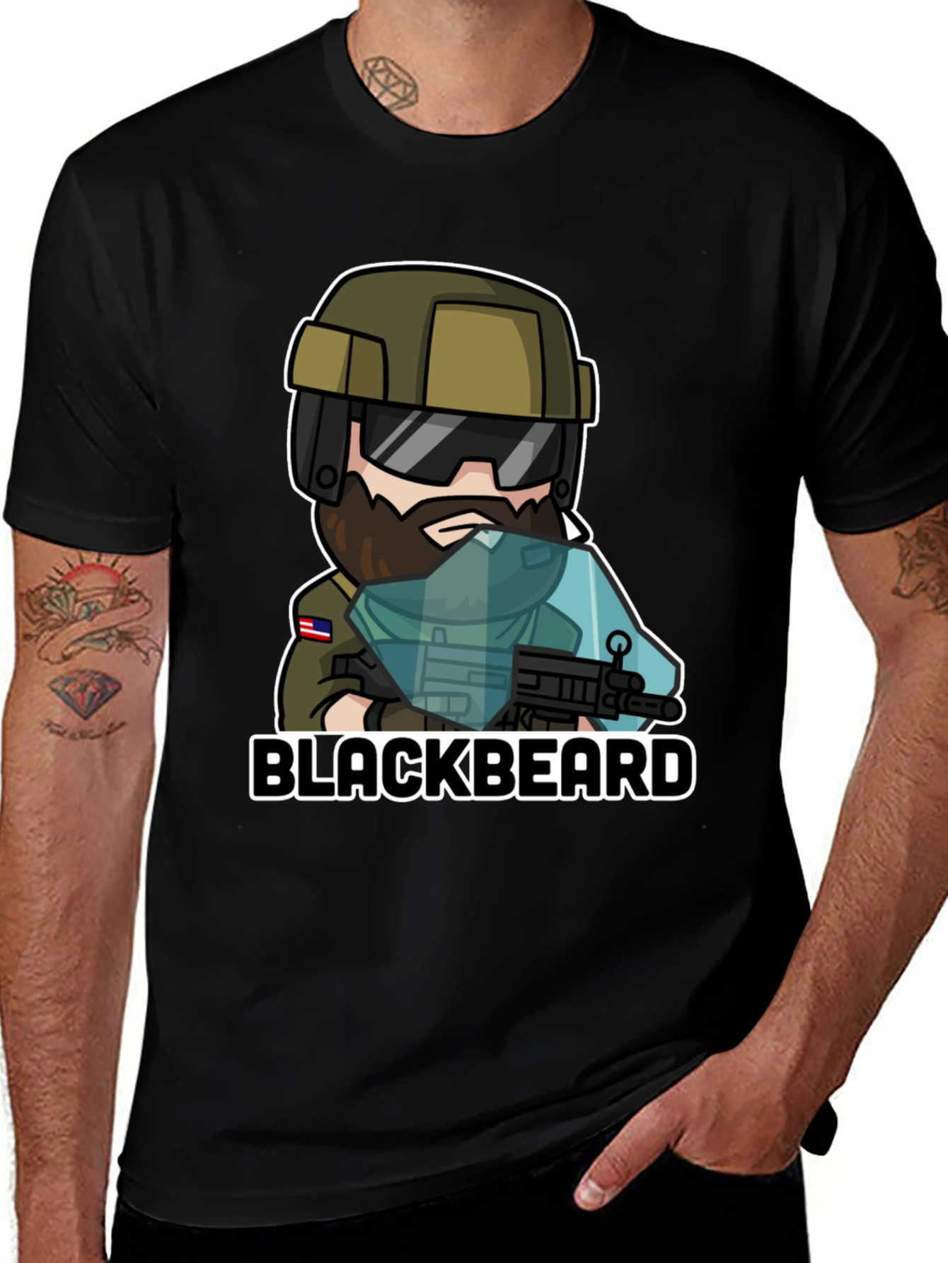 Camiseta Negra Blackbeard - Diseño Único