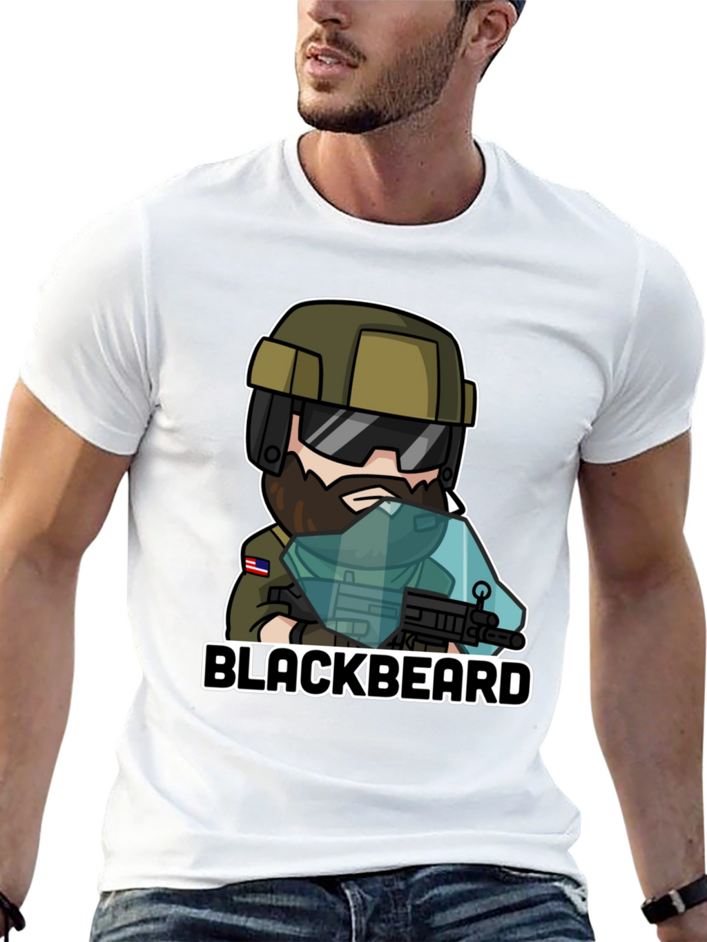 Camiseta Negra Blackbeard - Diseño Único