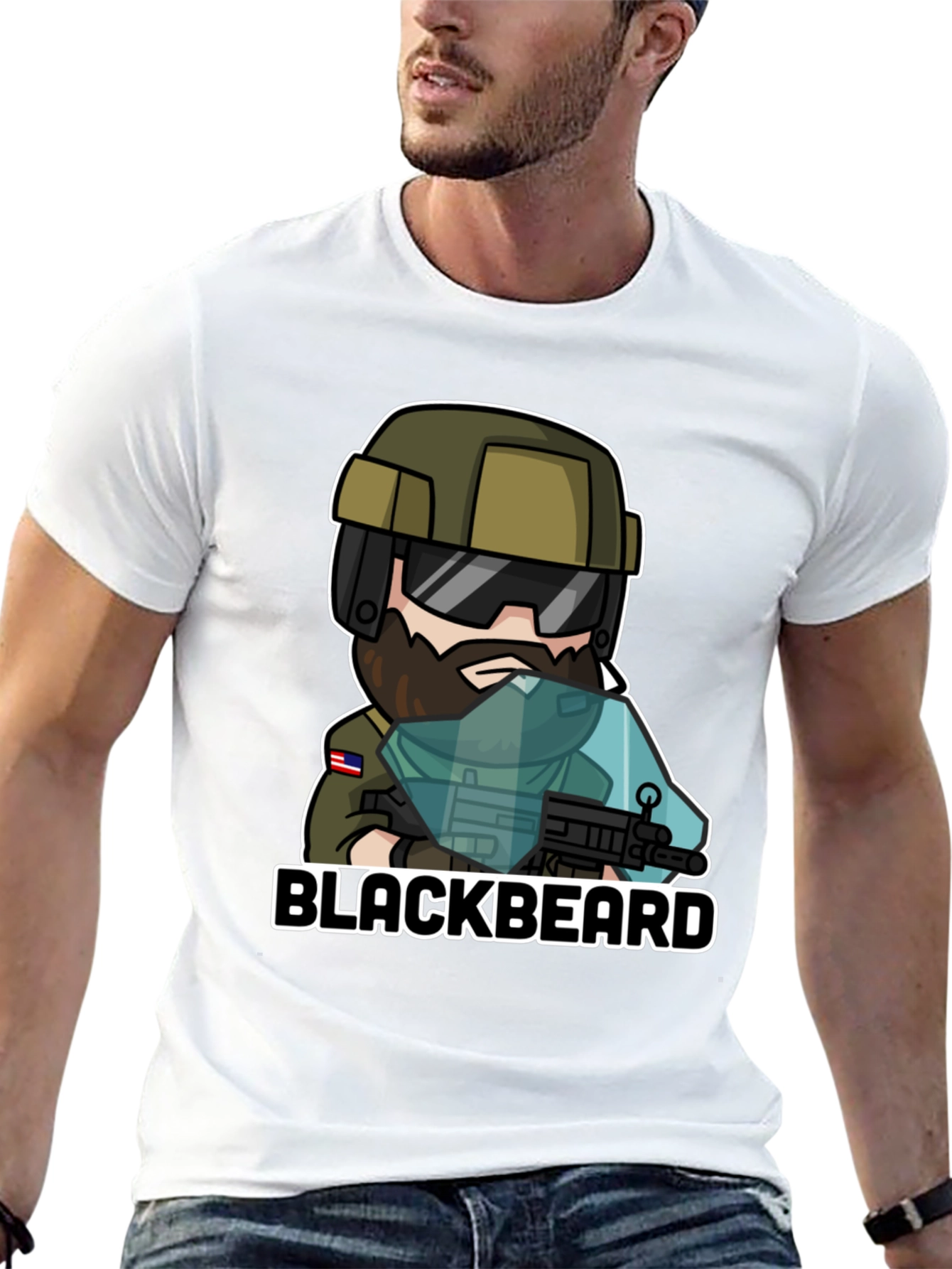 Camiseta Negra Blackbeard - Diseño Único