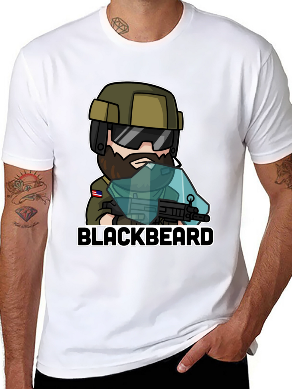 Camiseta Negra Blackbeard - Diseño Único