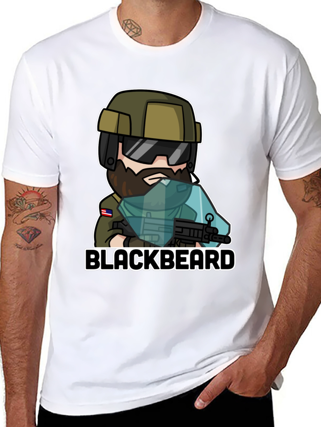 Camiseta Negra Blackbeard - Diseño Único