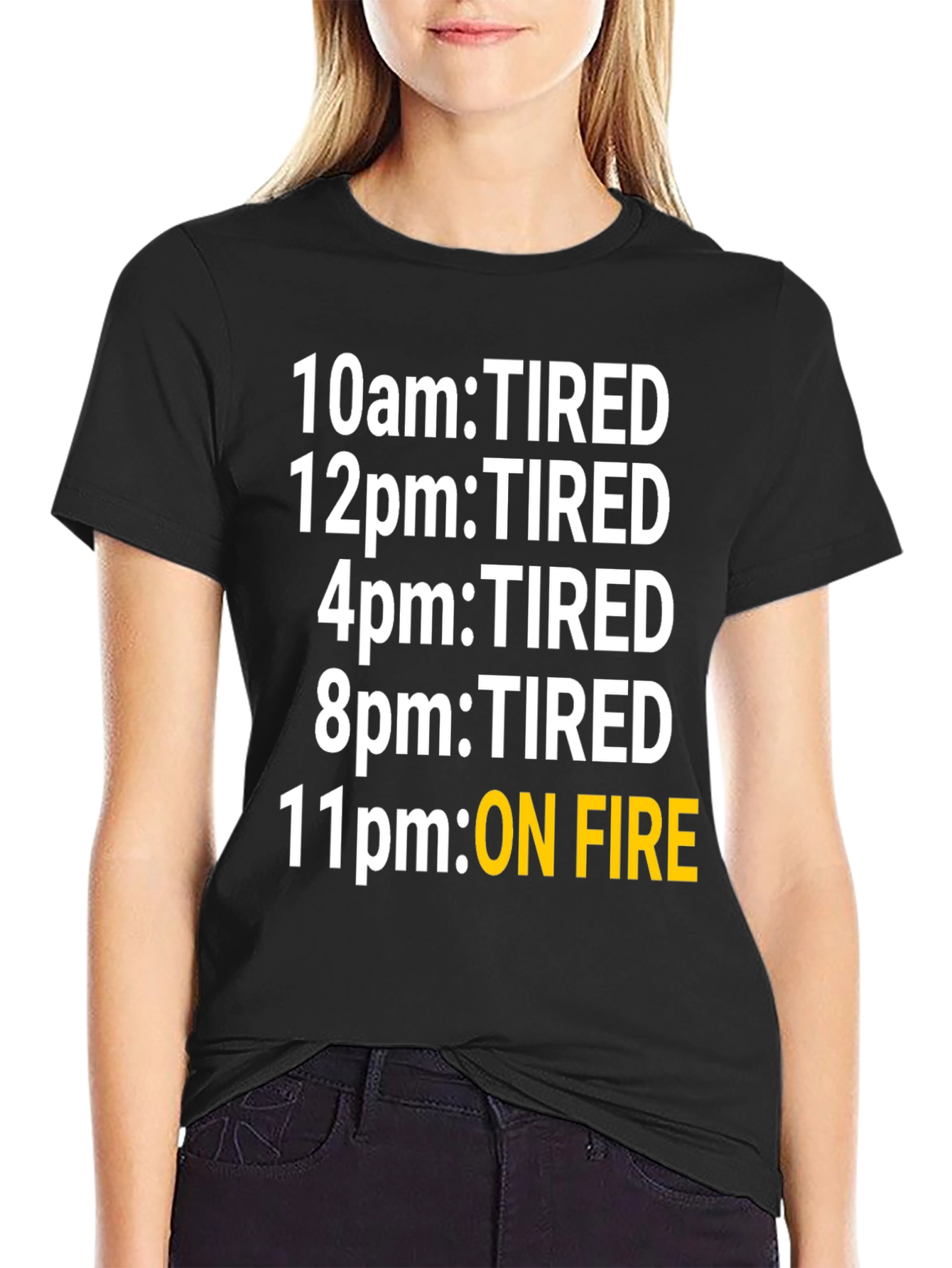 Camiseta Humorística: Cansado vs. On Fire