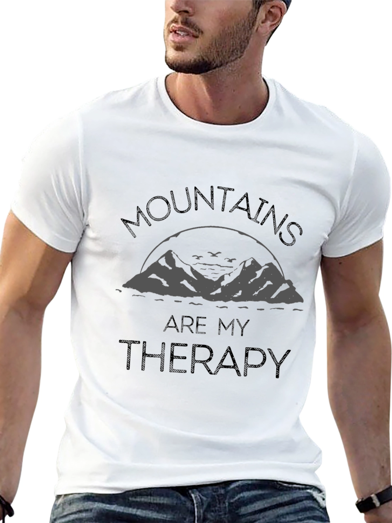 Camiseta Hombre Montañas Terapia