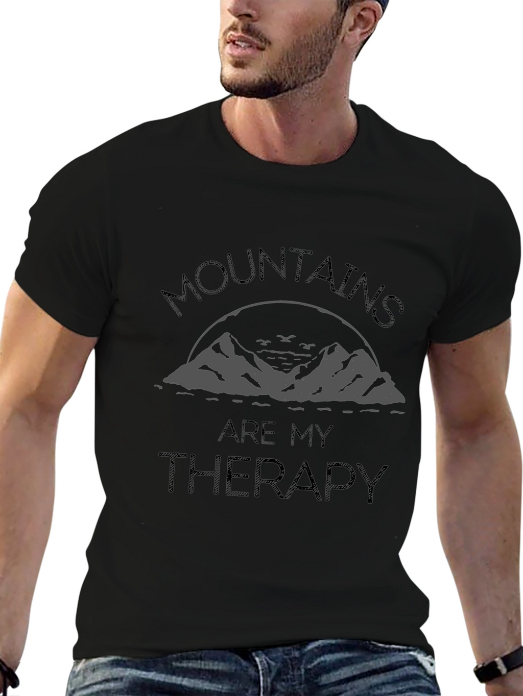 Camiseta Hombre Montañas Terapia