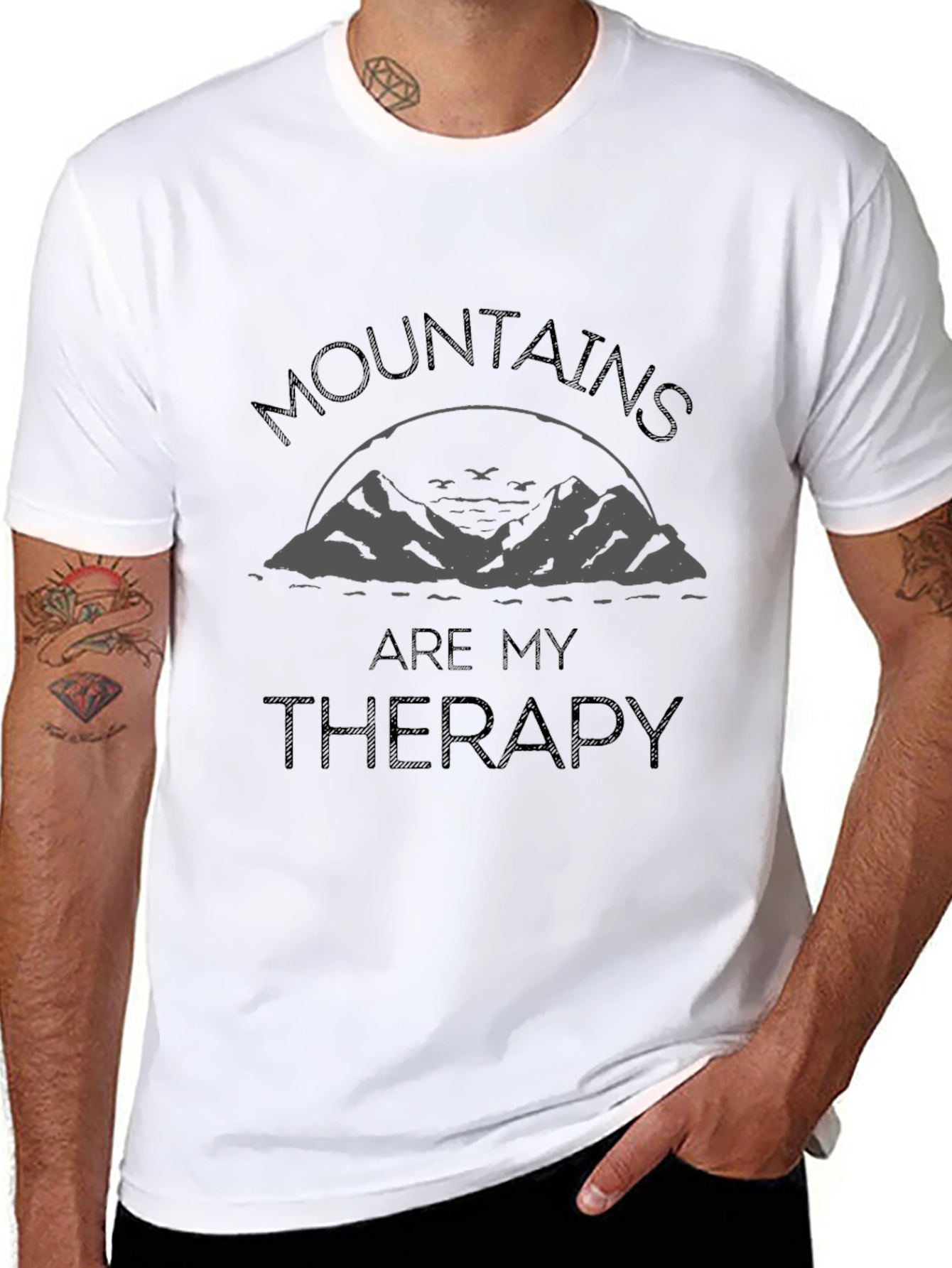 Camiseta Hombre Montañas Terapia