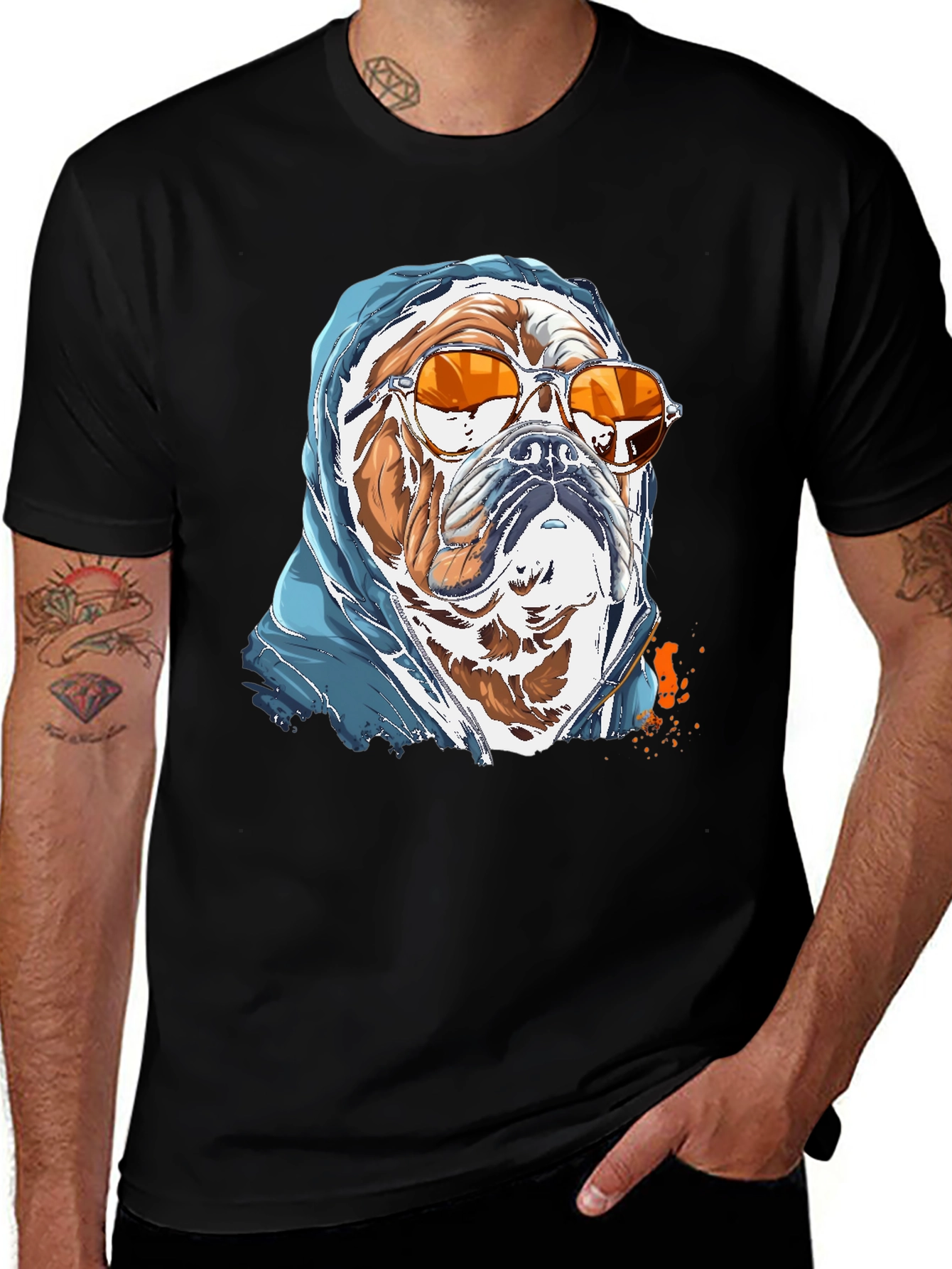 Camiseta Bulldog con Gafas