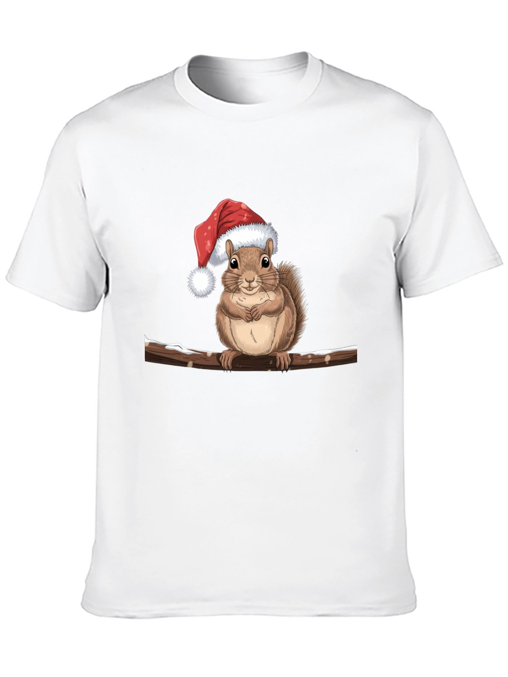 Camiseta Negra con Ardilla Navideña