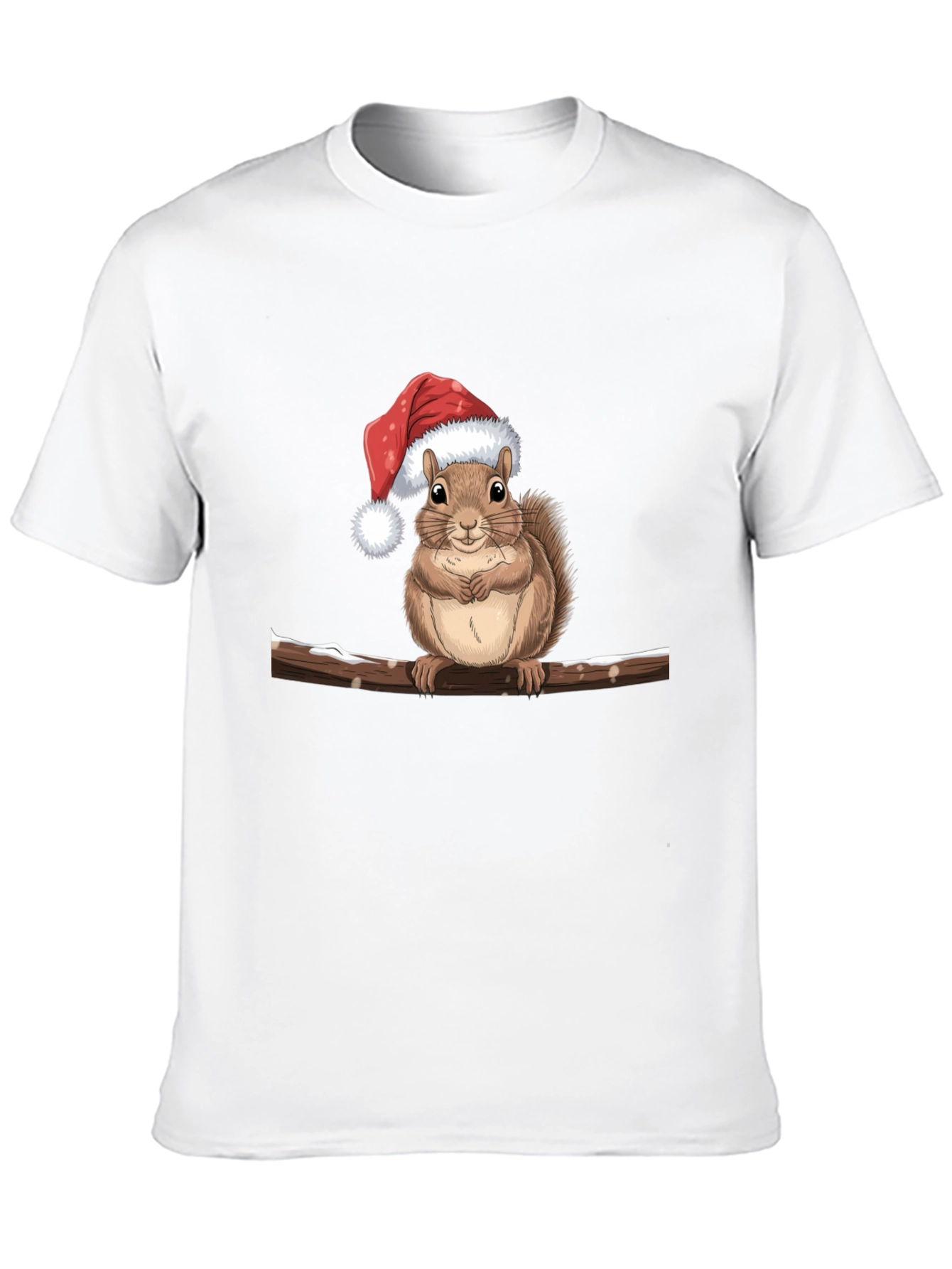 Camiseta Negra con Ardilla Navideña