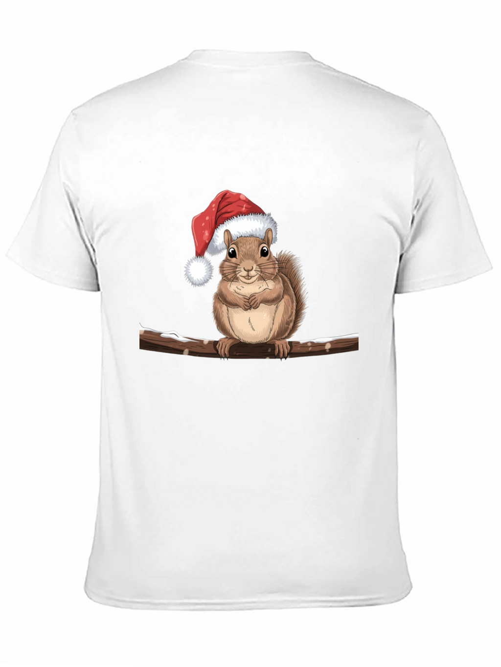 Camiseta Negra con Ardilla Navideña