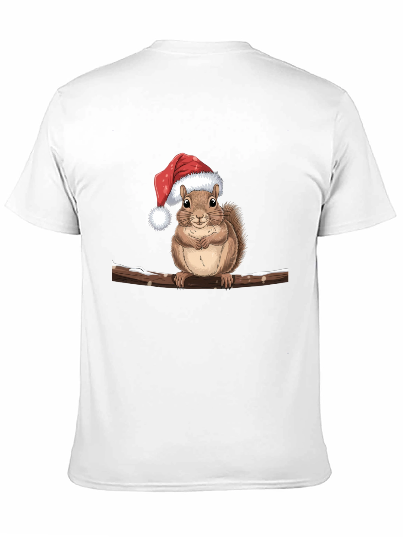 Camiseta Negra con Ardilla Navideña