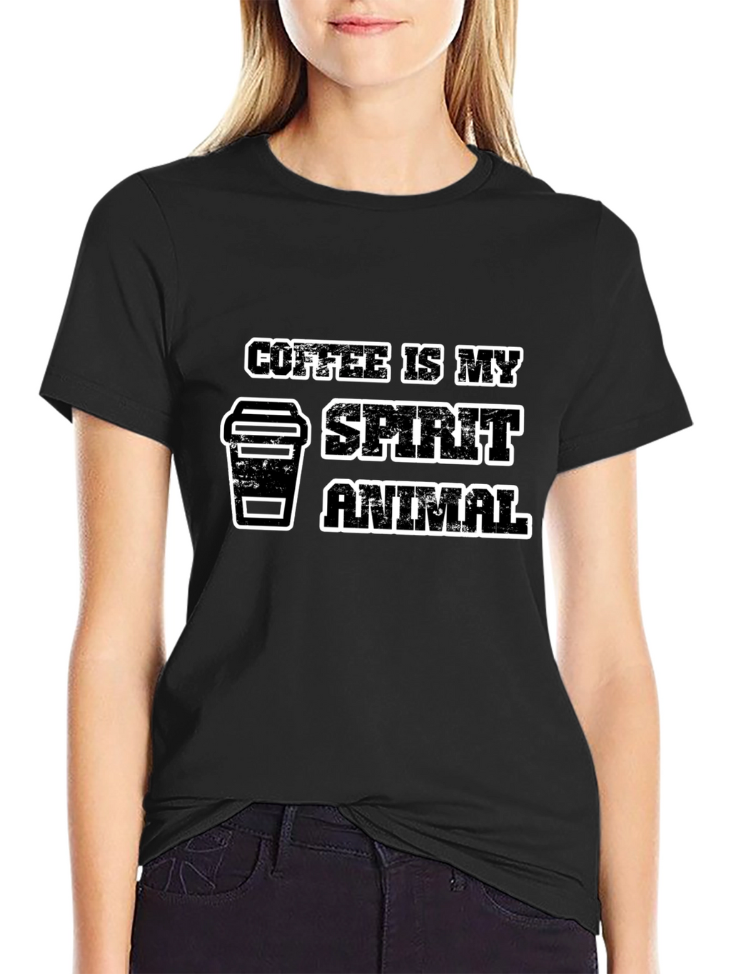 Camiseta Negra Coffee is My Spirit Animal