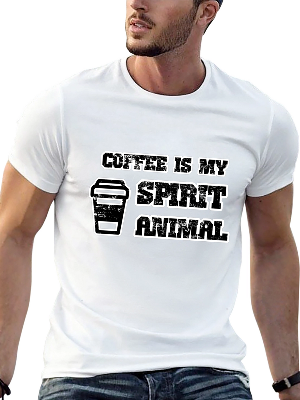 Camiseta Negra Coffee is My Spirit Animal