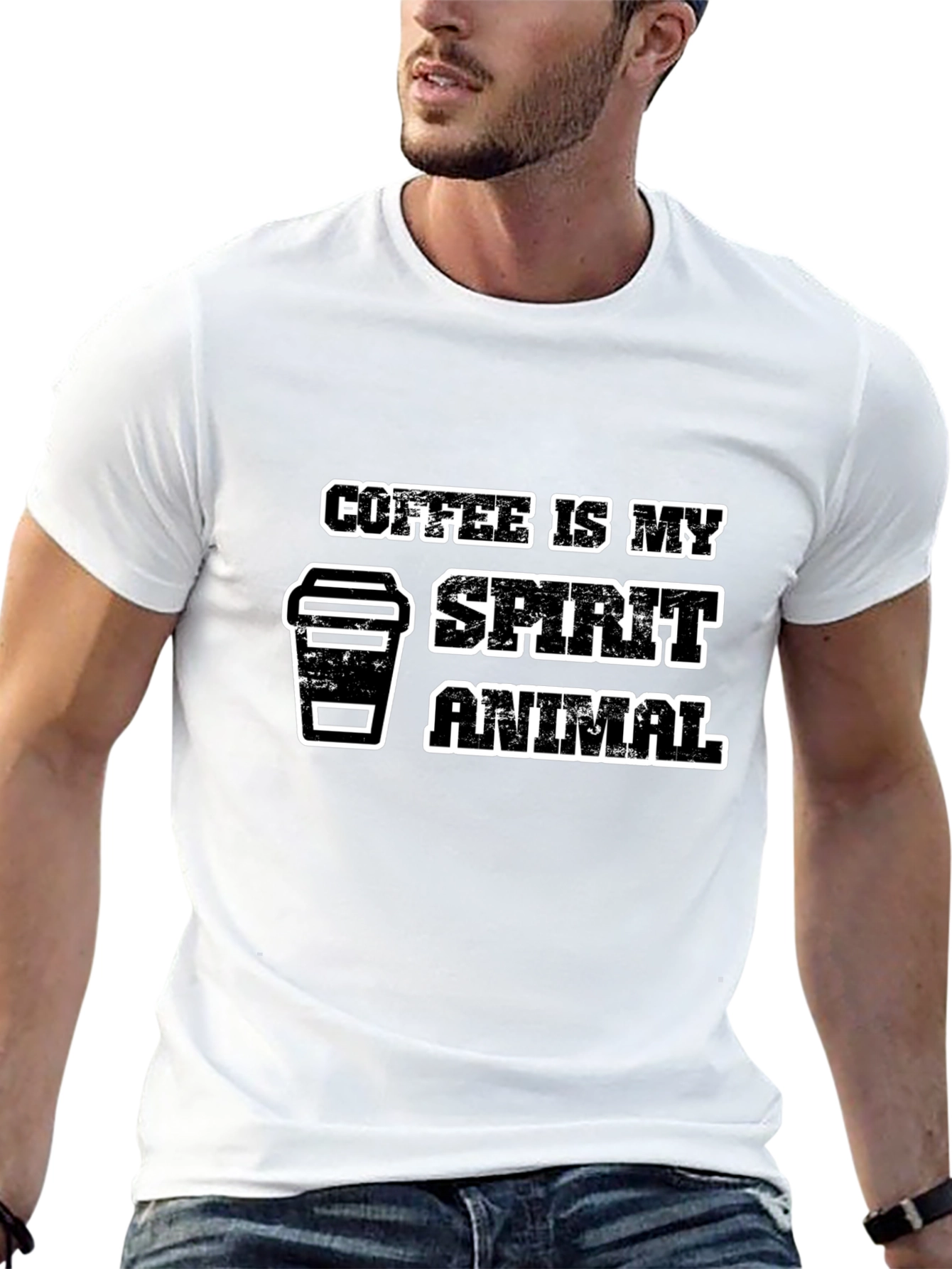 Camiseta Negra Coffee is My Spirit Animal