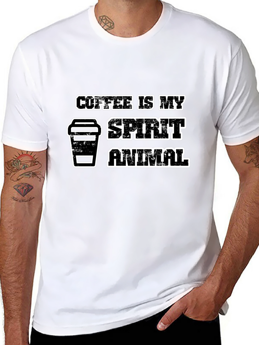 Camiseta Negra Coffee is My Spirit Animal