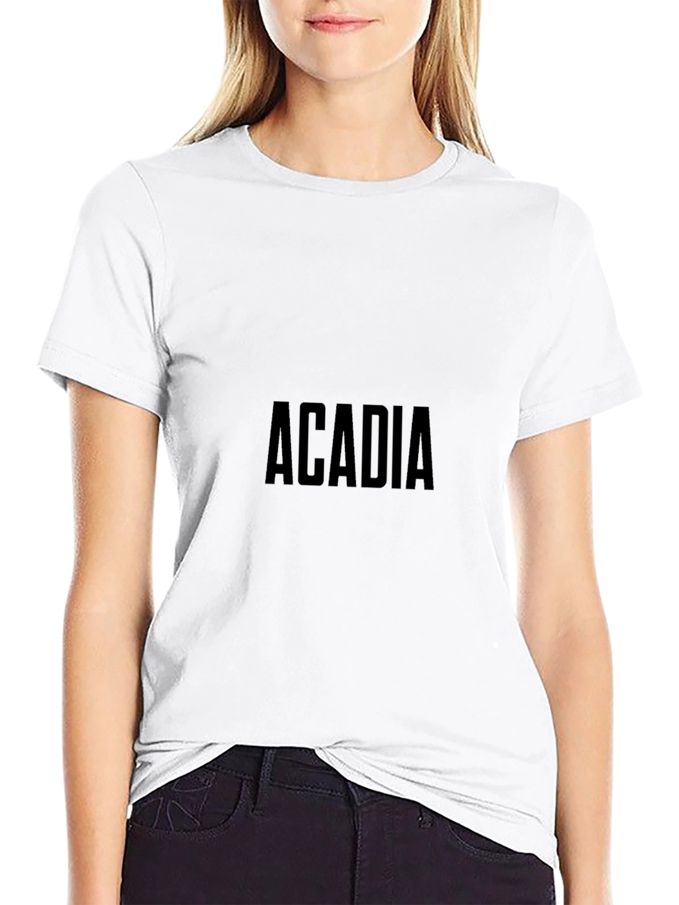 Camiseta Negra Acadia Hombre Algodón Casual