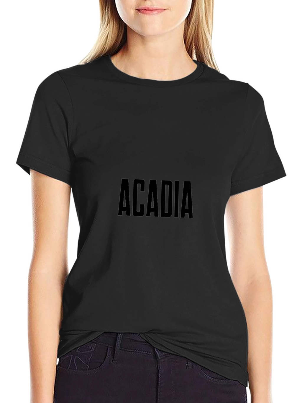Camiseta Negra Acadia Hombre Algodón Casual