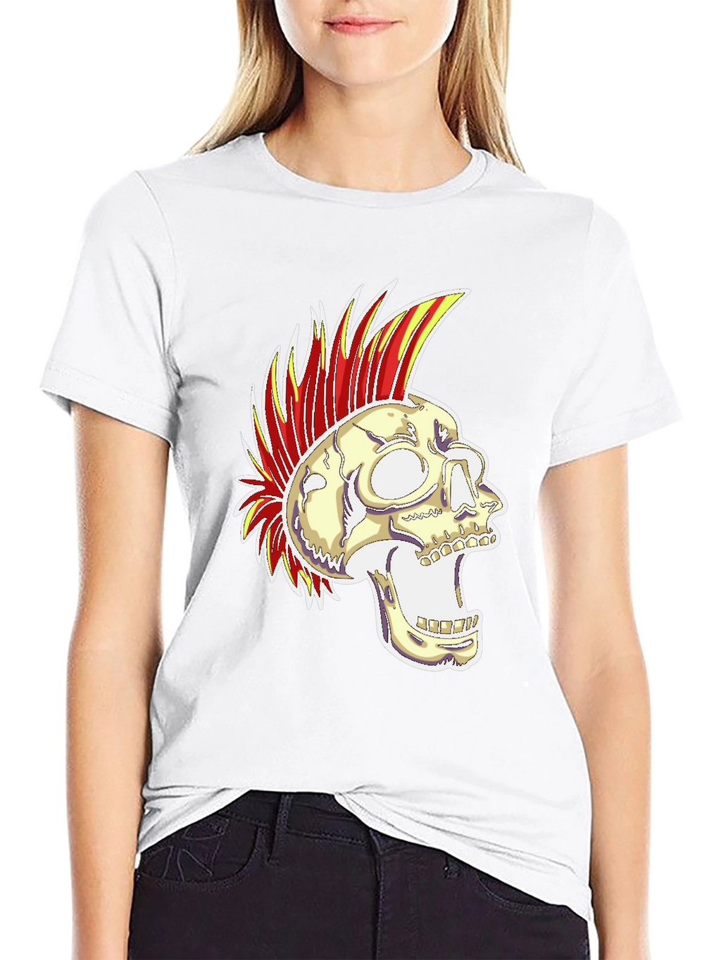 Camiseta Negra con Calavera Punk Rock