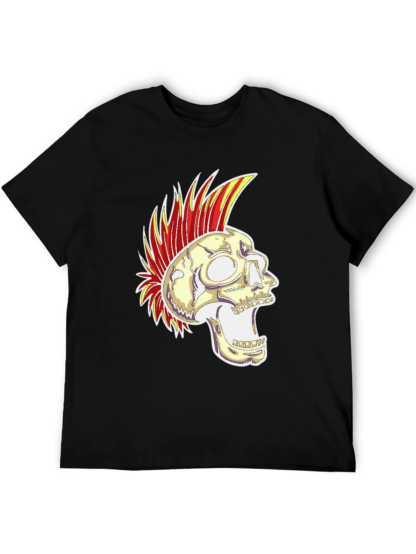 Camiseta Negra con Calavera Punk Rock