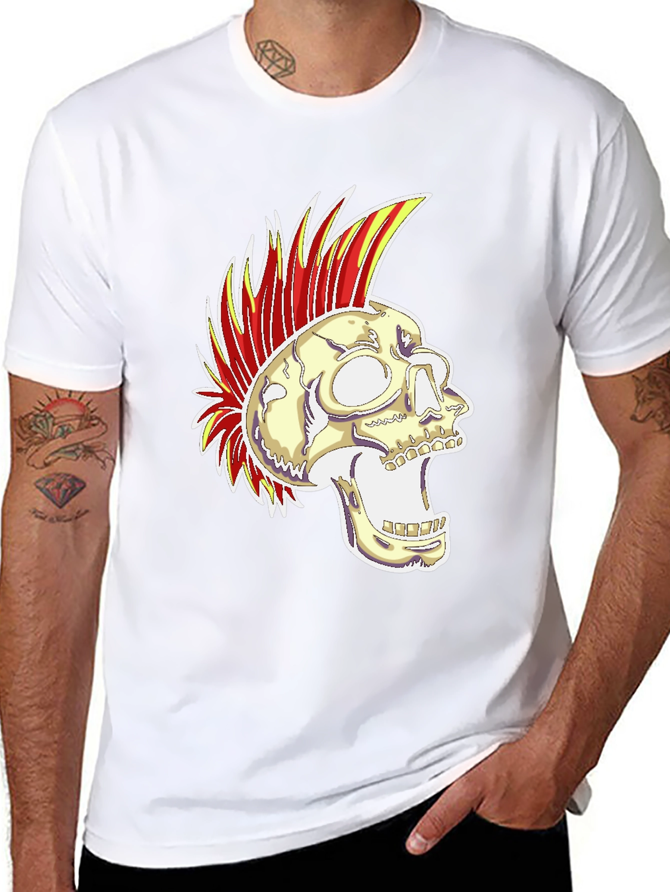 Camiseta Negra con Calavera Punk Rock