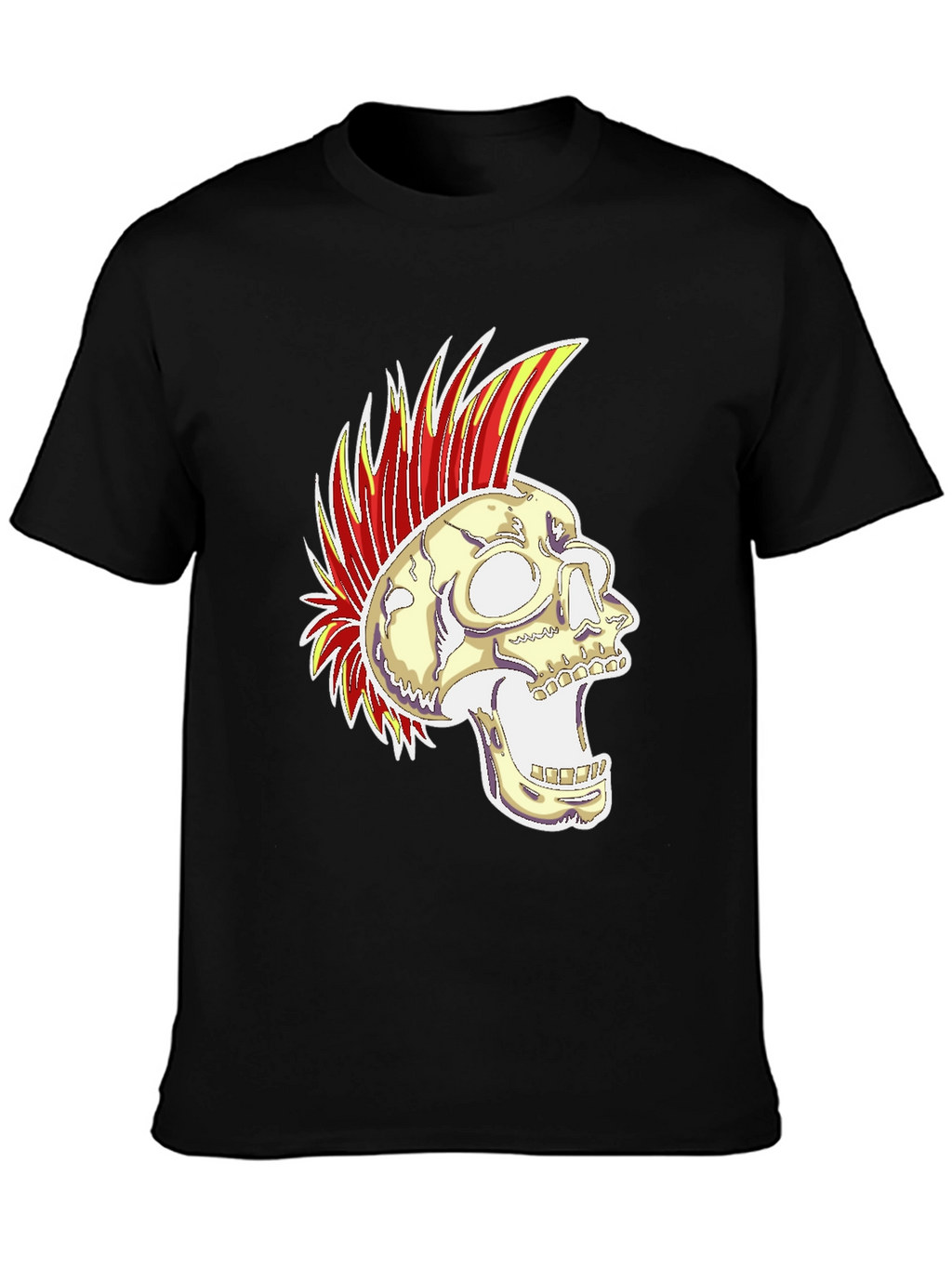 Camiseta Negra con Calavera Punk Rock