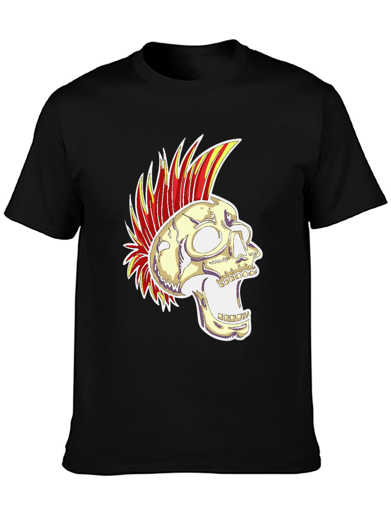 Camiseta Negra con Calavera Punk Rock