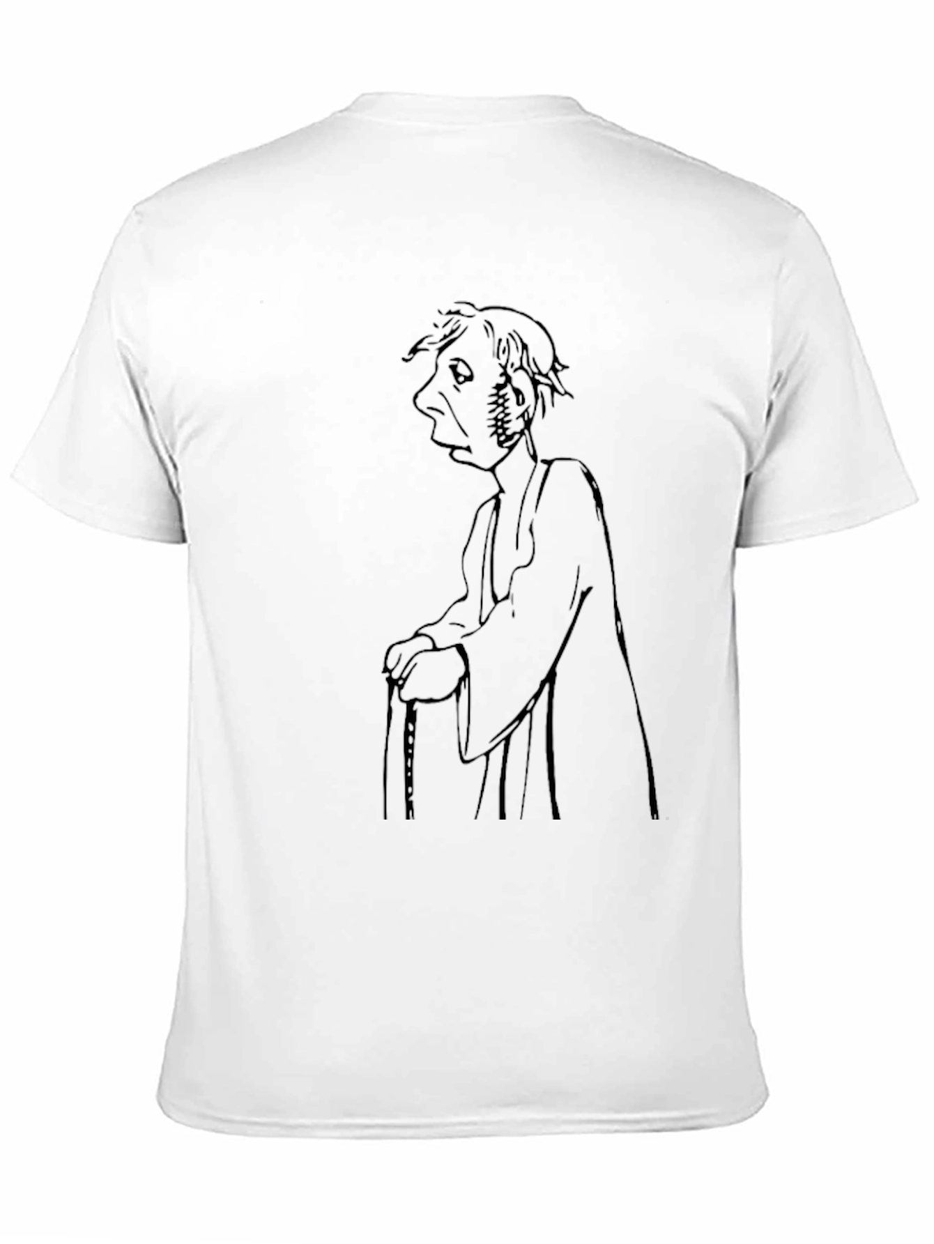Camiseta Negra con Dibujo de Personaje Antiguo
