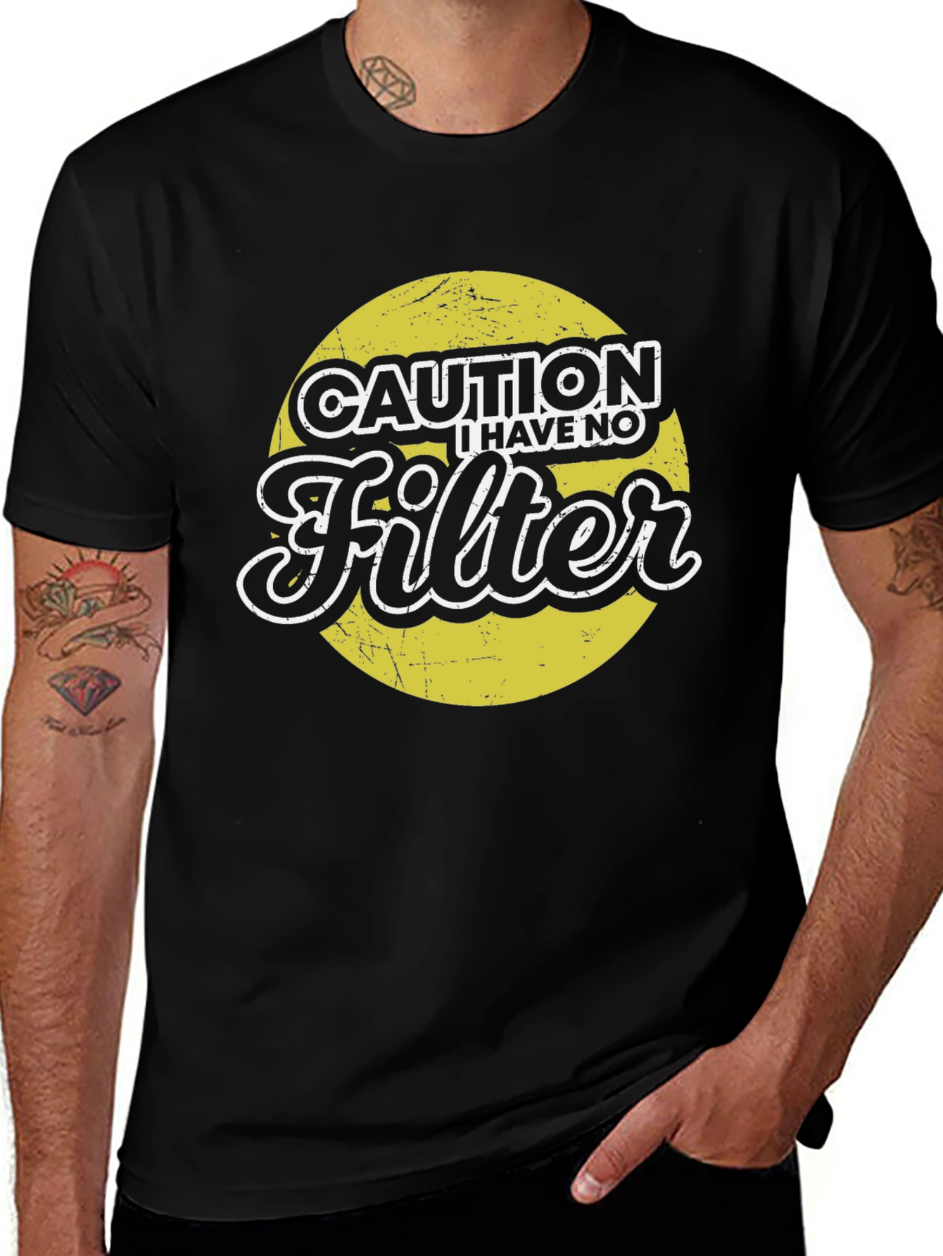 Camiseta Negra Caution I Have No Filter
