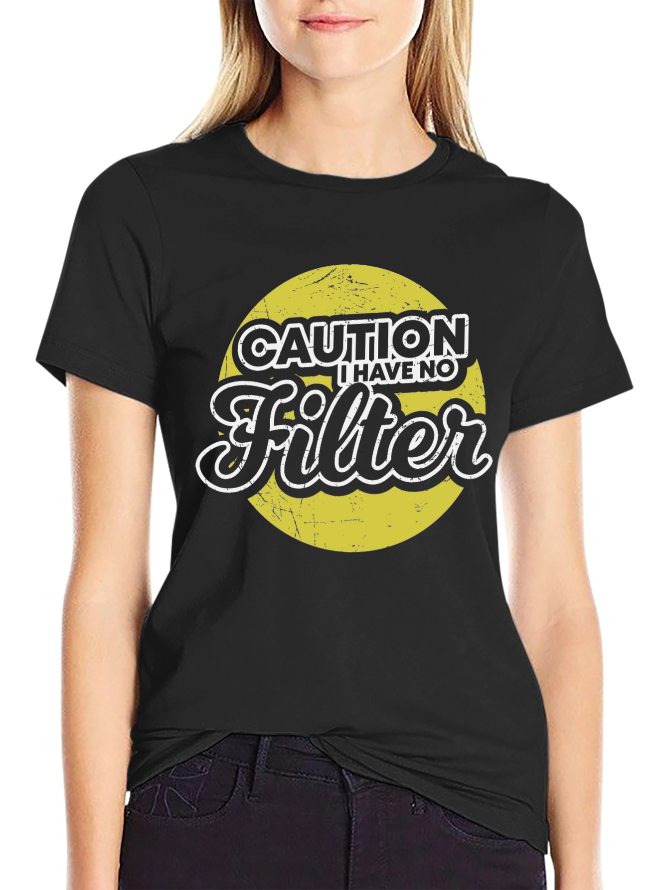 Camiseta Negra Caution I Have No Filter