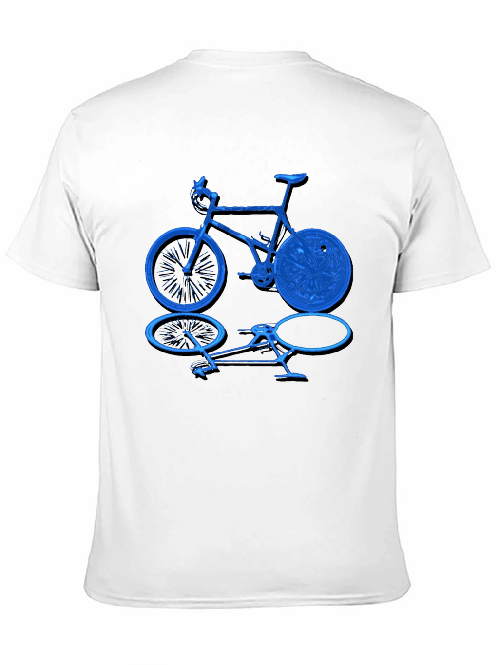 Camiseta Negra con Diseño de Bicicleta Azul