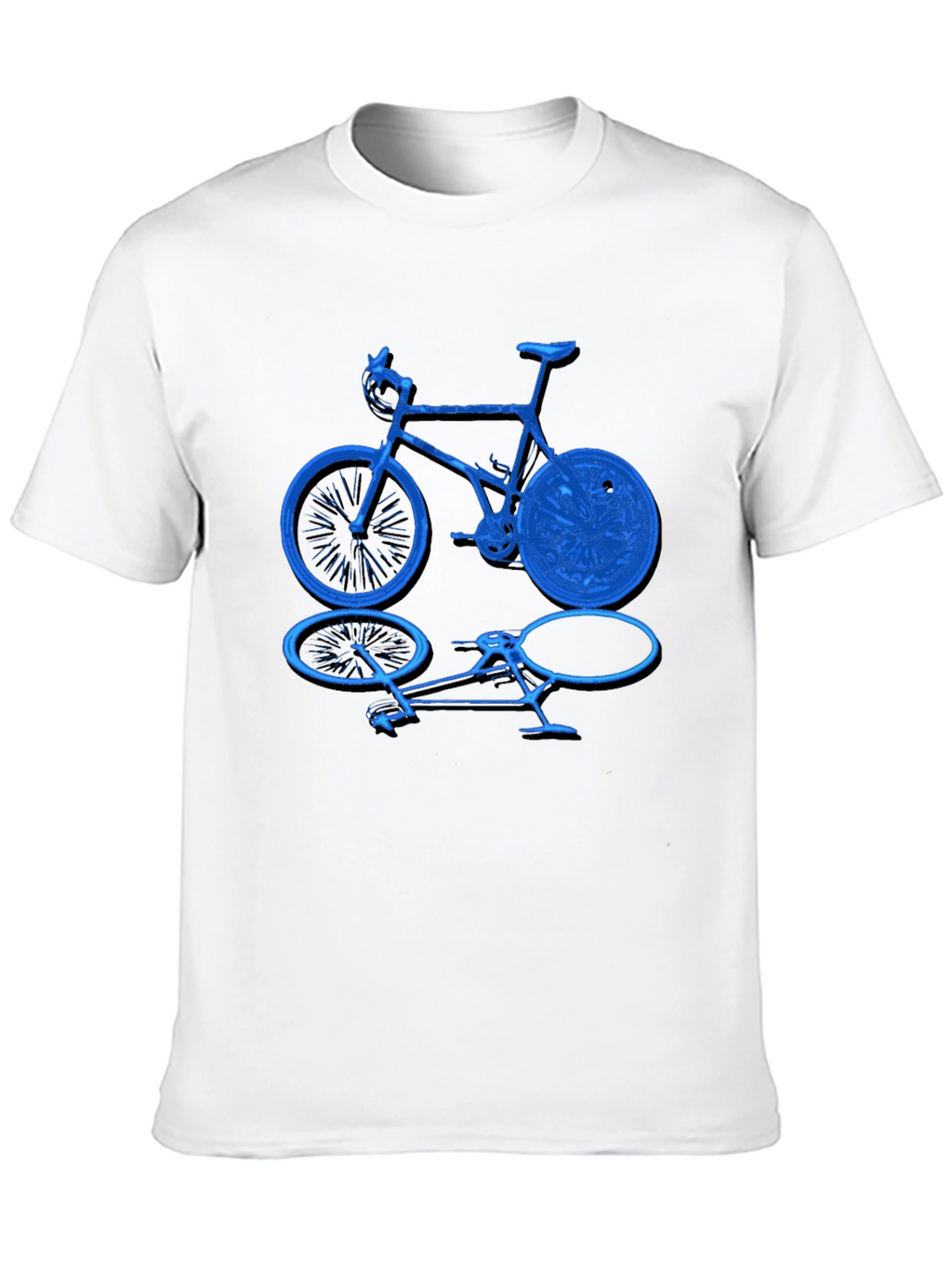 Camiseta Negra con Diseño de Bicicleta Azul