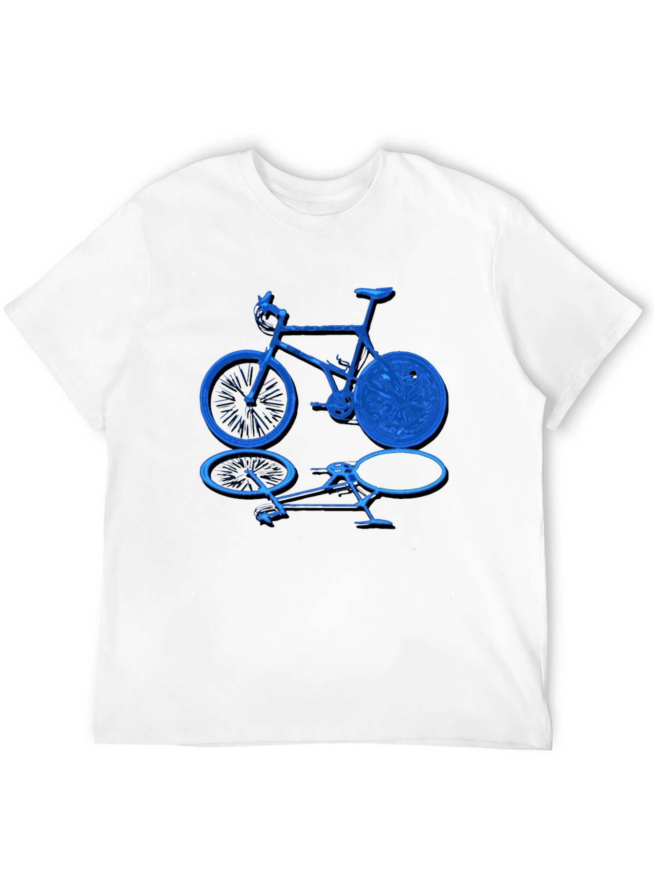Camiseta Negra con Diseño de Bicicleta Azul