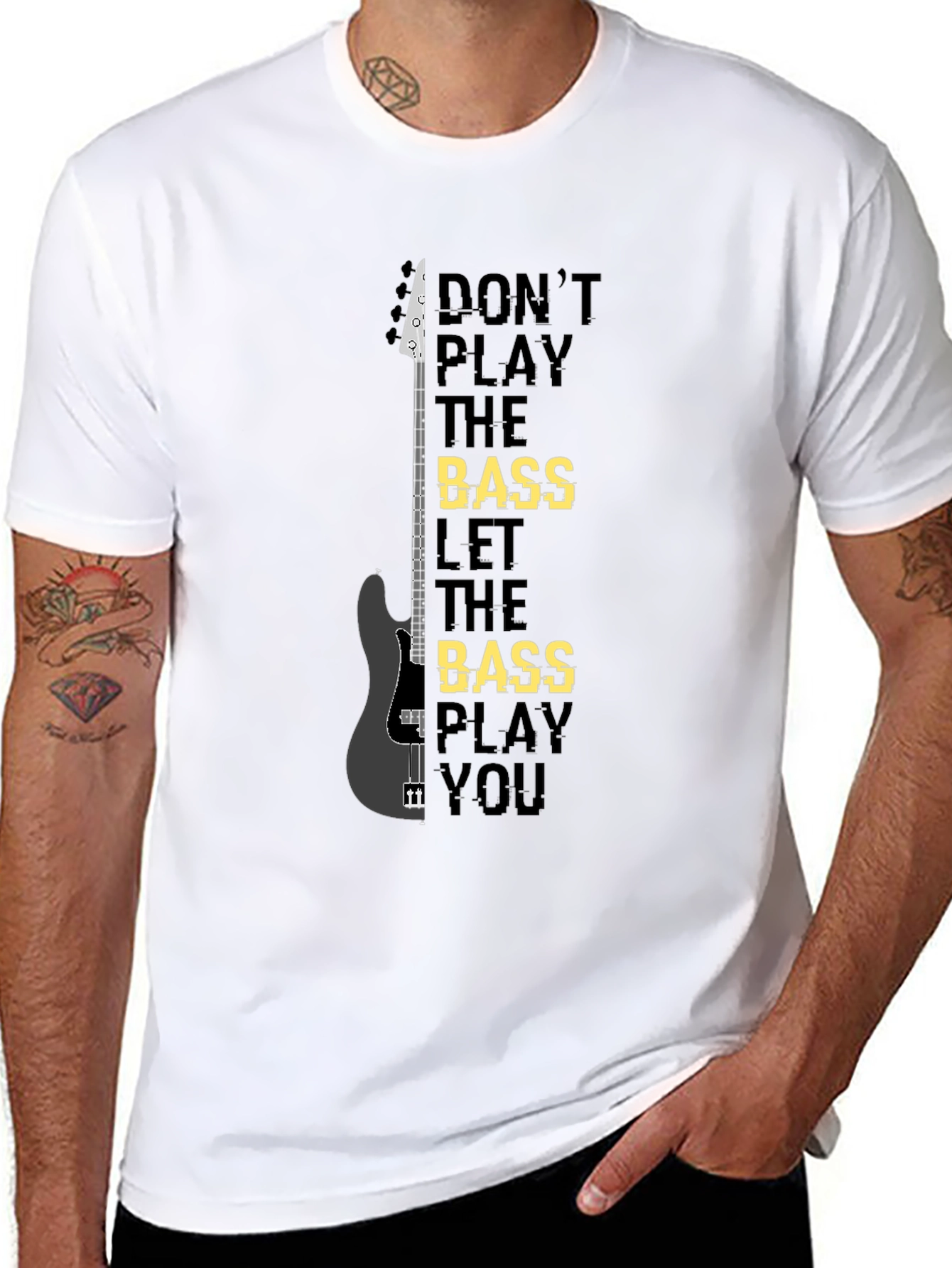 Camiseta Negra Bajista: Dont Play the Bass