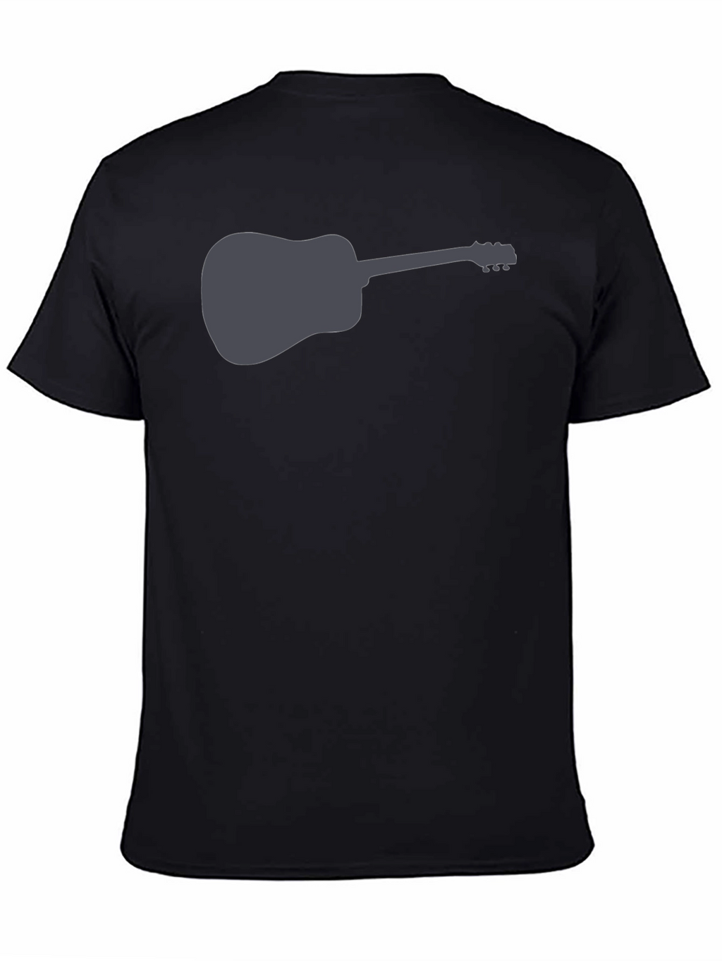Camiseta Negra con Diseño de Guitarra Acústica