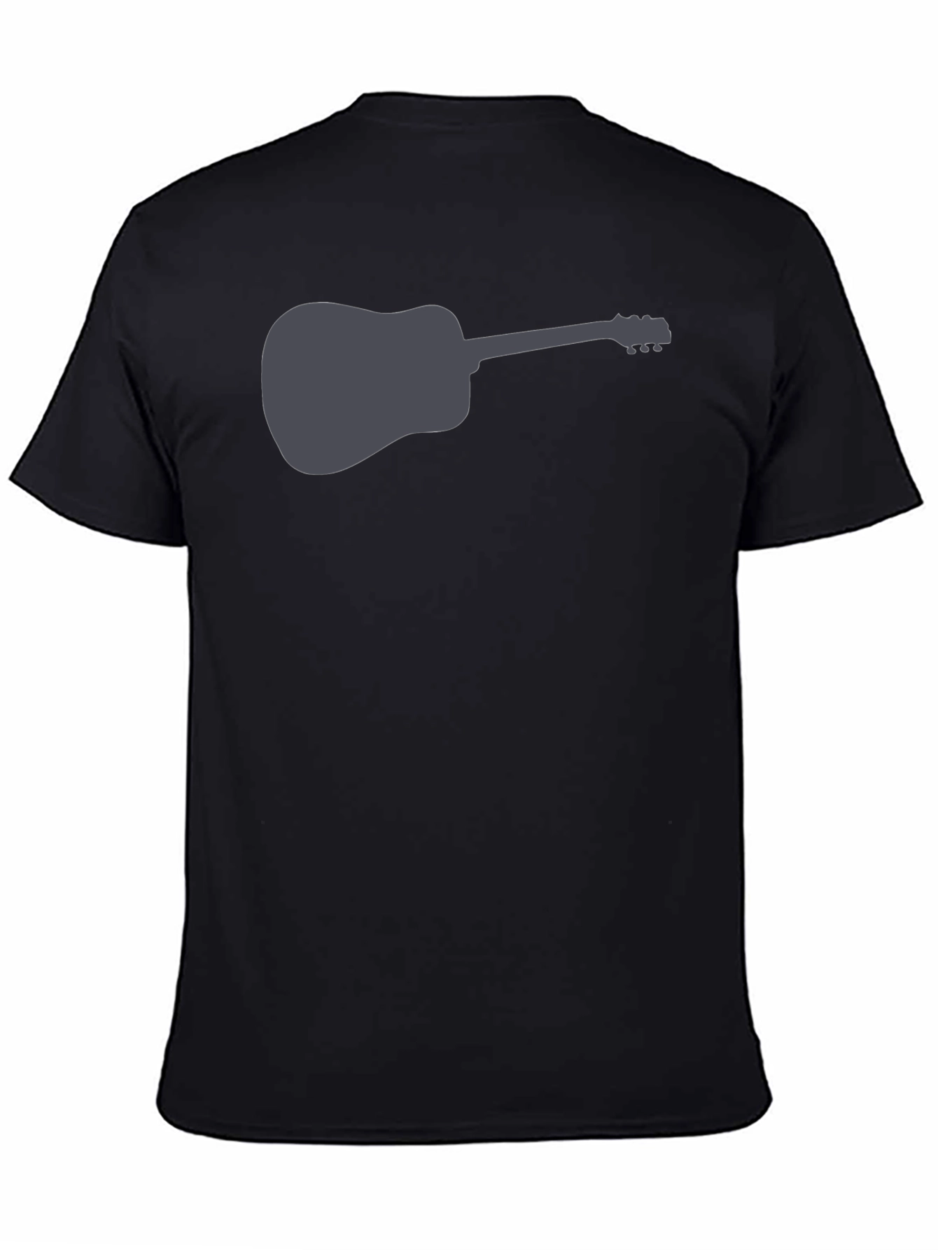 Camiseta Negra con Diseño de Guitarra Acústica