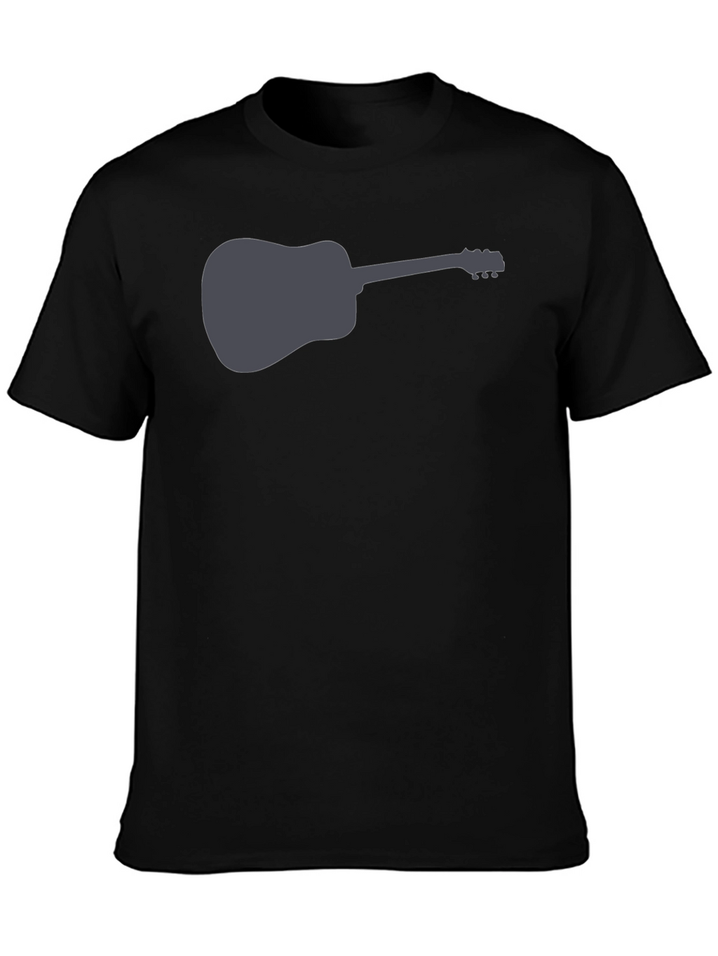 Camiseta Negra con Diseño de Guitarra Acústica
