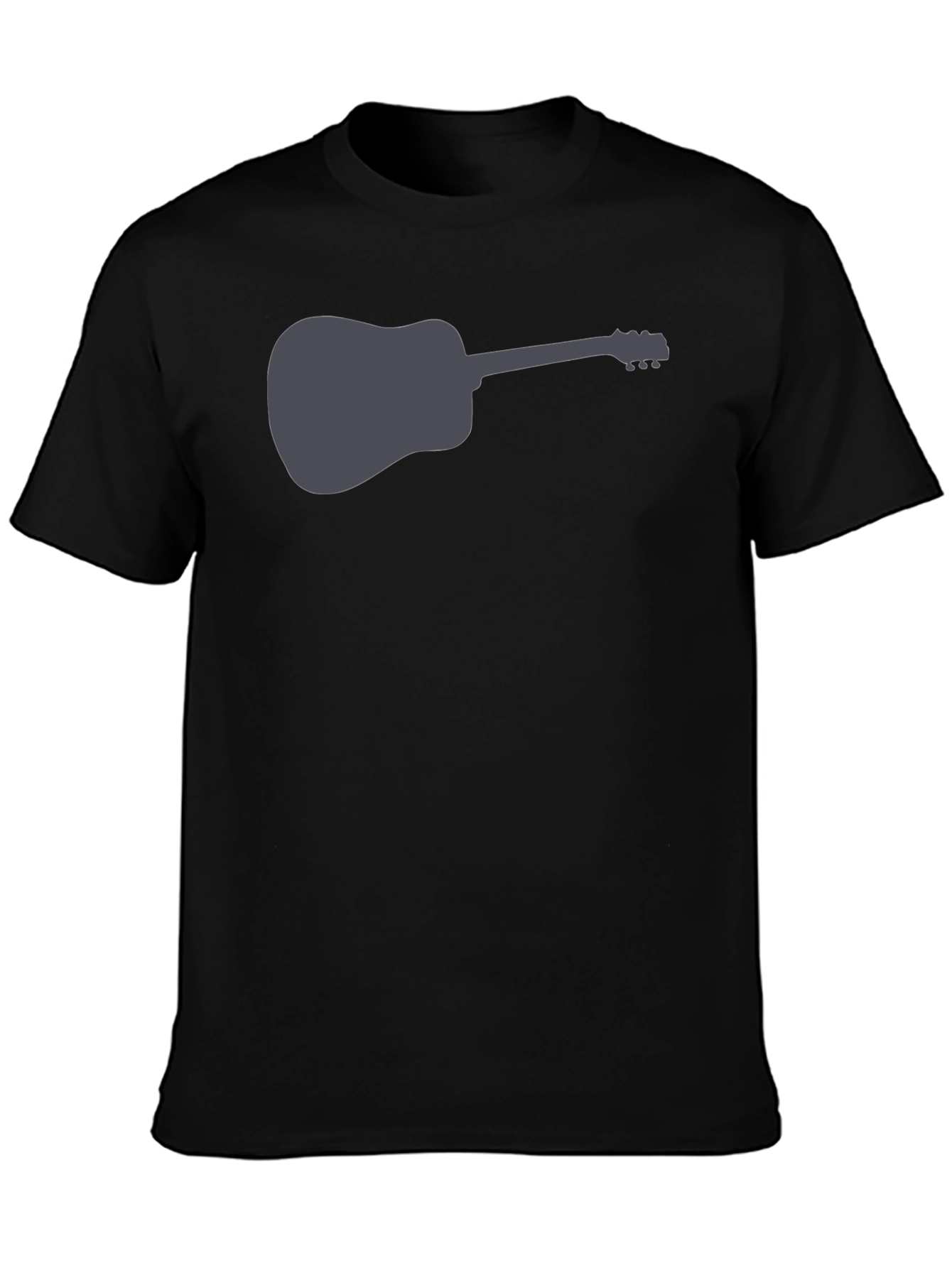 Camiseta Negra con Diseño de Guitarra Acústica