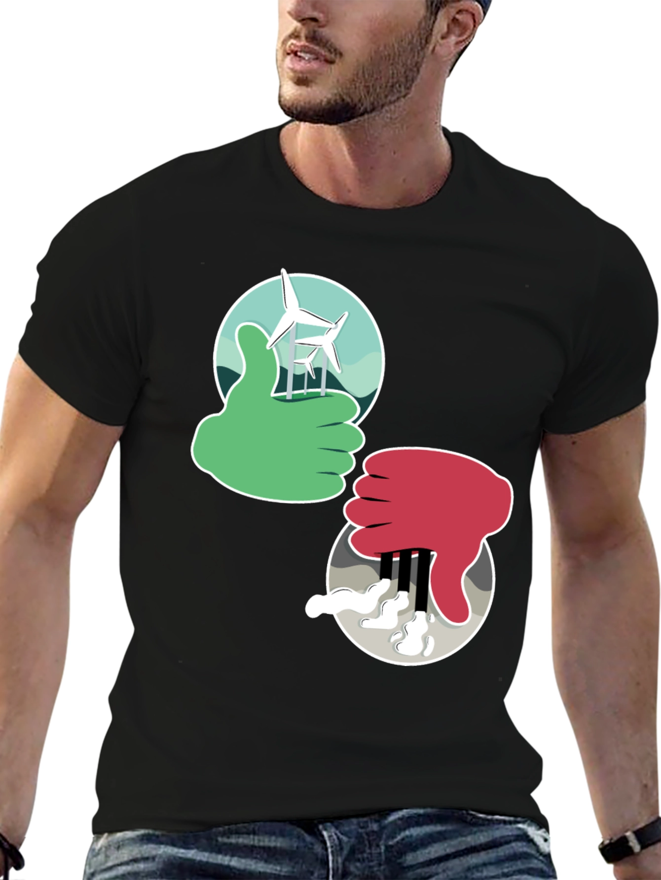 Camiseta Ecológica: Energías Limpias vs Contaminación