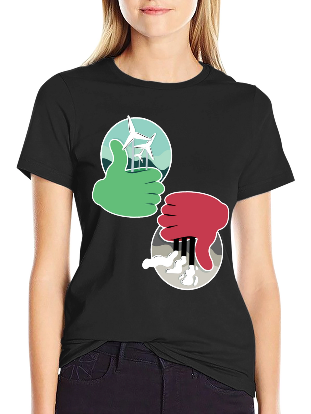 Camiseta Ecológica: Energías Limpias vs Contaminación