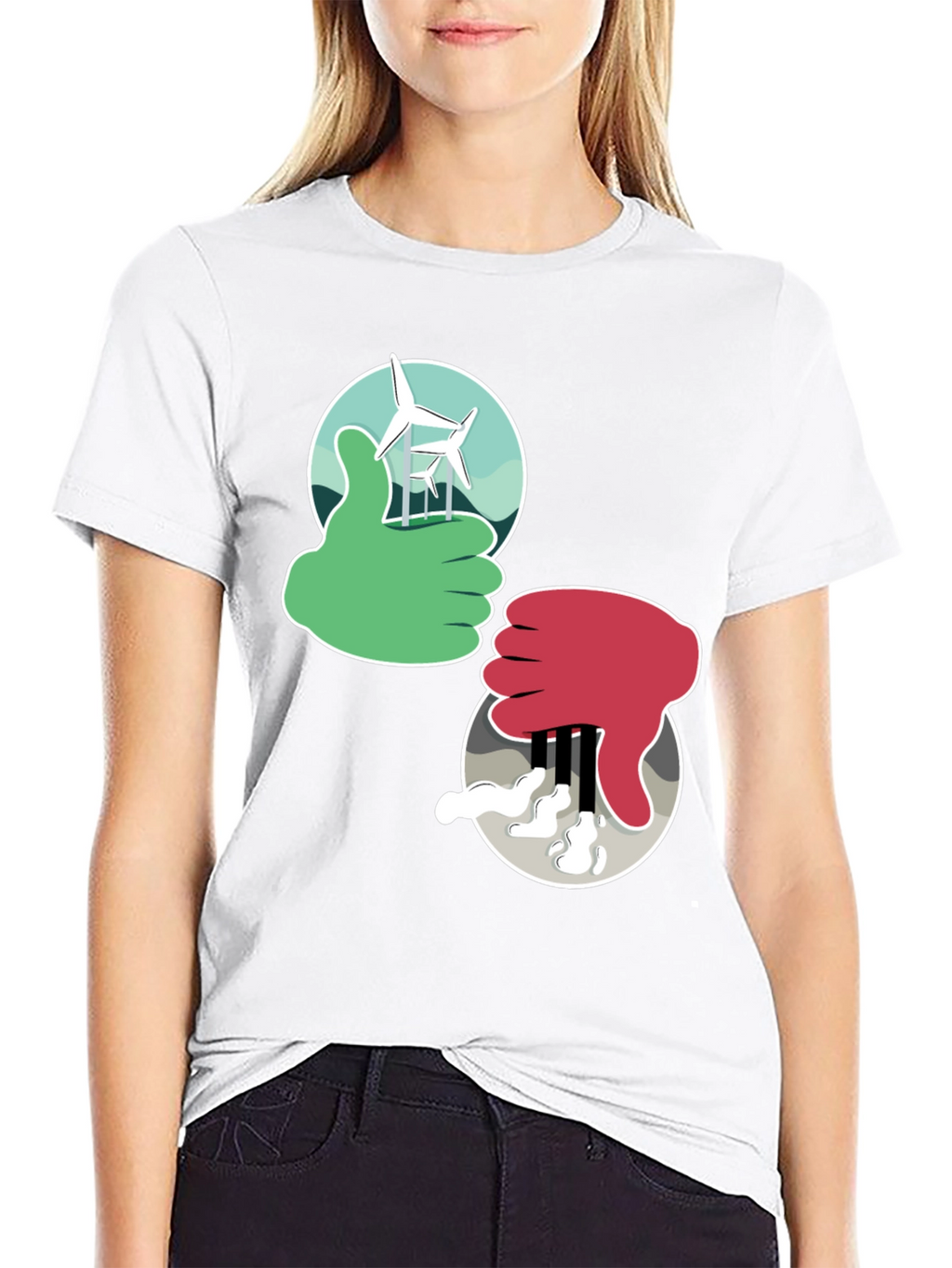 Camiseta Ecológica: Energías Limpias vs Contaminación