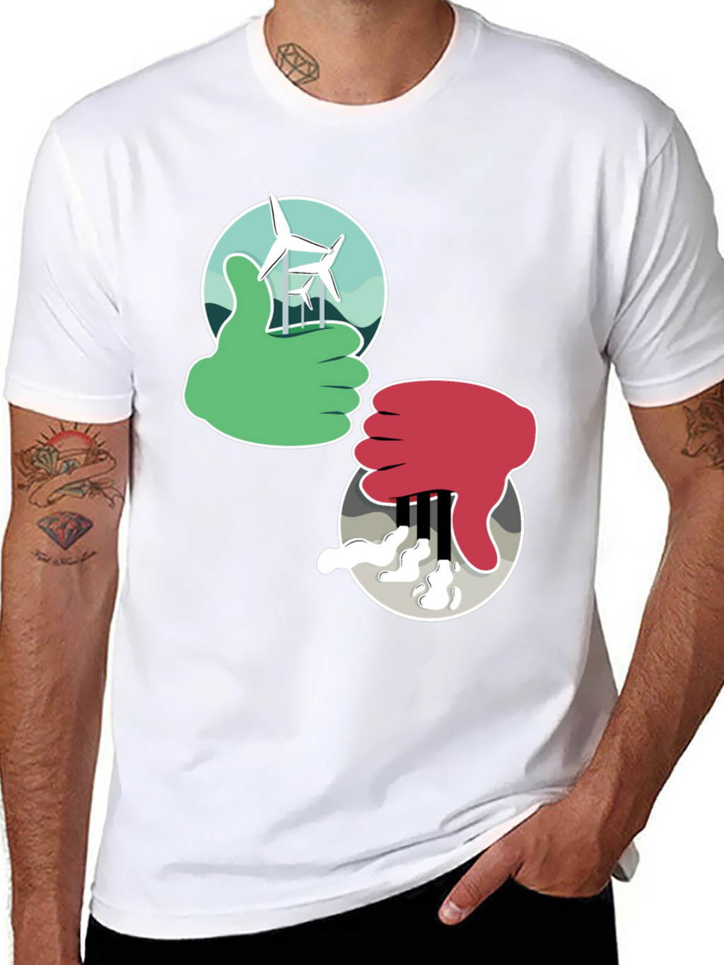 Camiseta Ecológica: Energías Limpias vs Contaminación