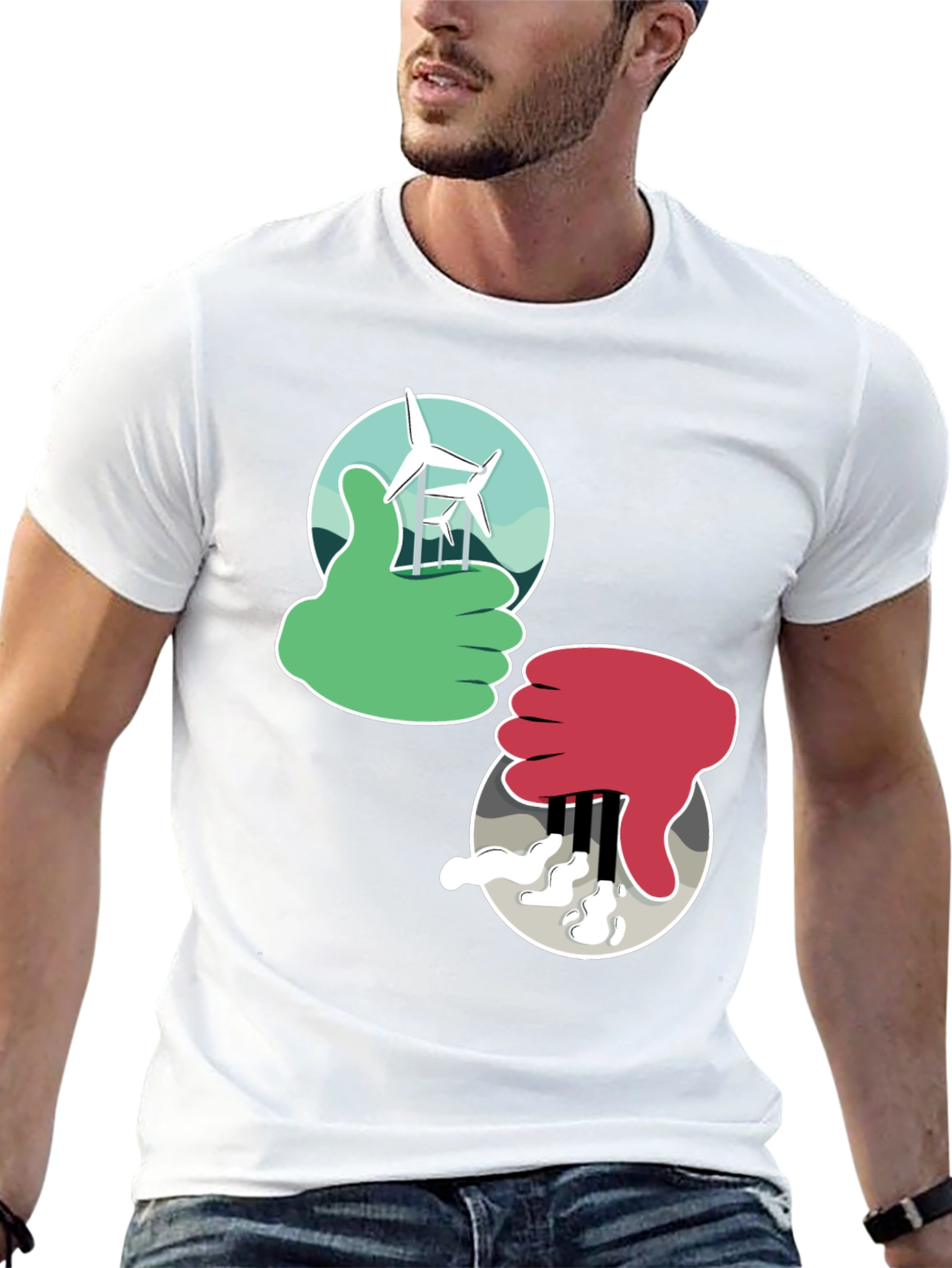 Camiseta Ecológica: Energías Limpias vs Contaminación